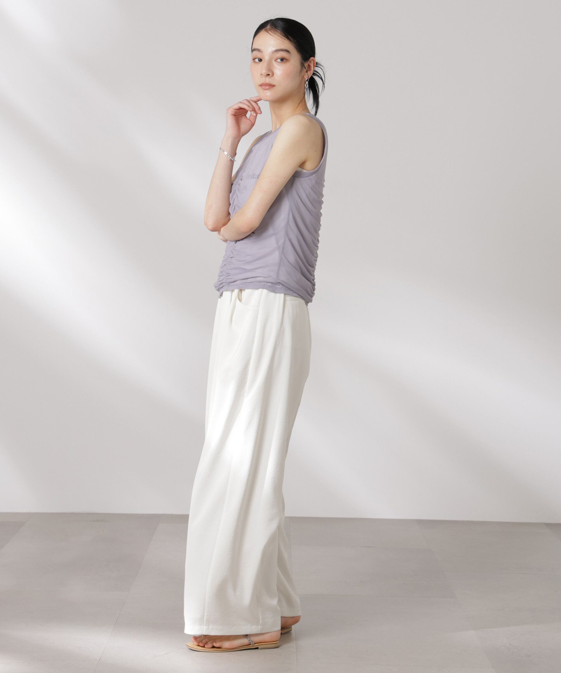 nano･universe「シアーレイヤードロゴタンクトップ」|Tシャツ・カットソー|