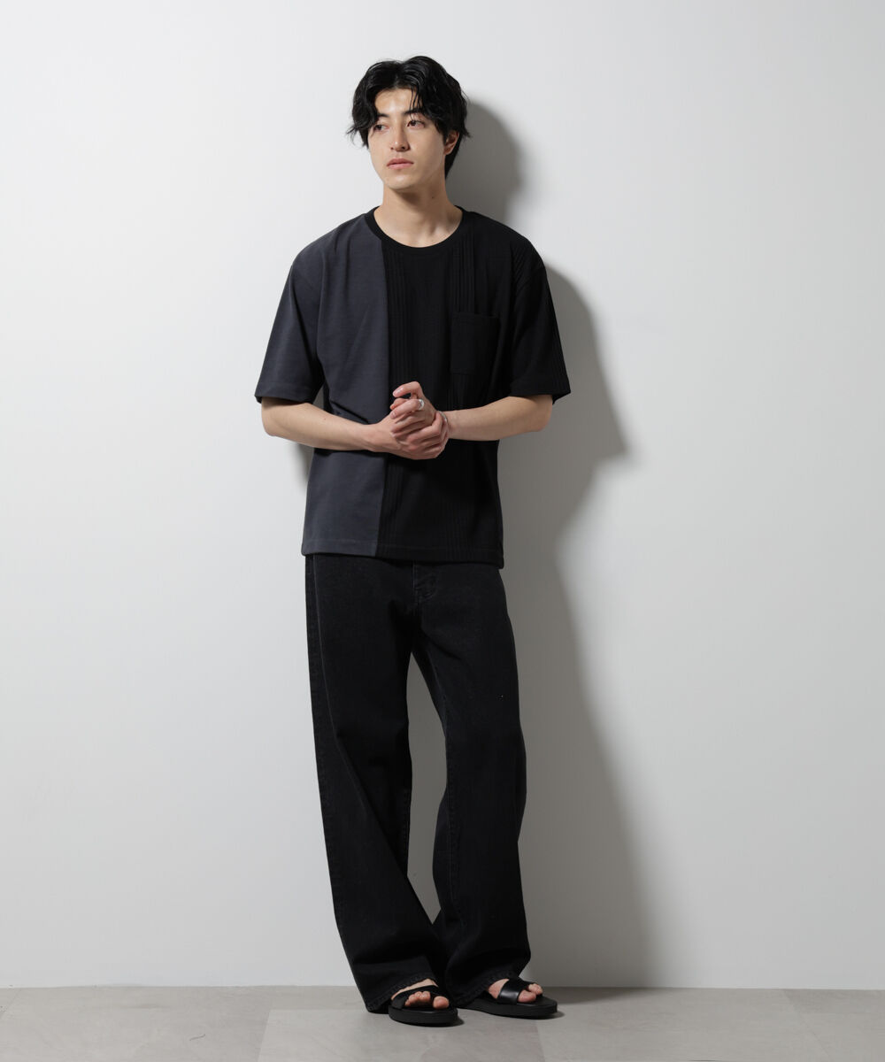 nano･universe「リンクスカノコ コンビTシャツ 半袖」|Tシャツ・カットソー|