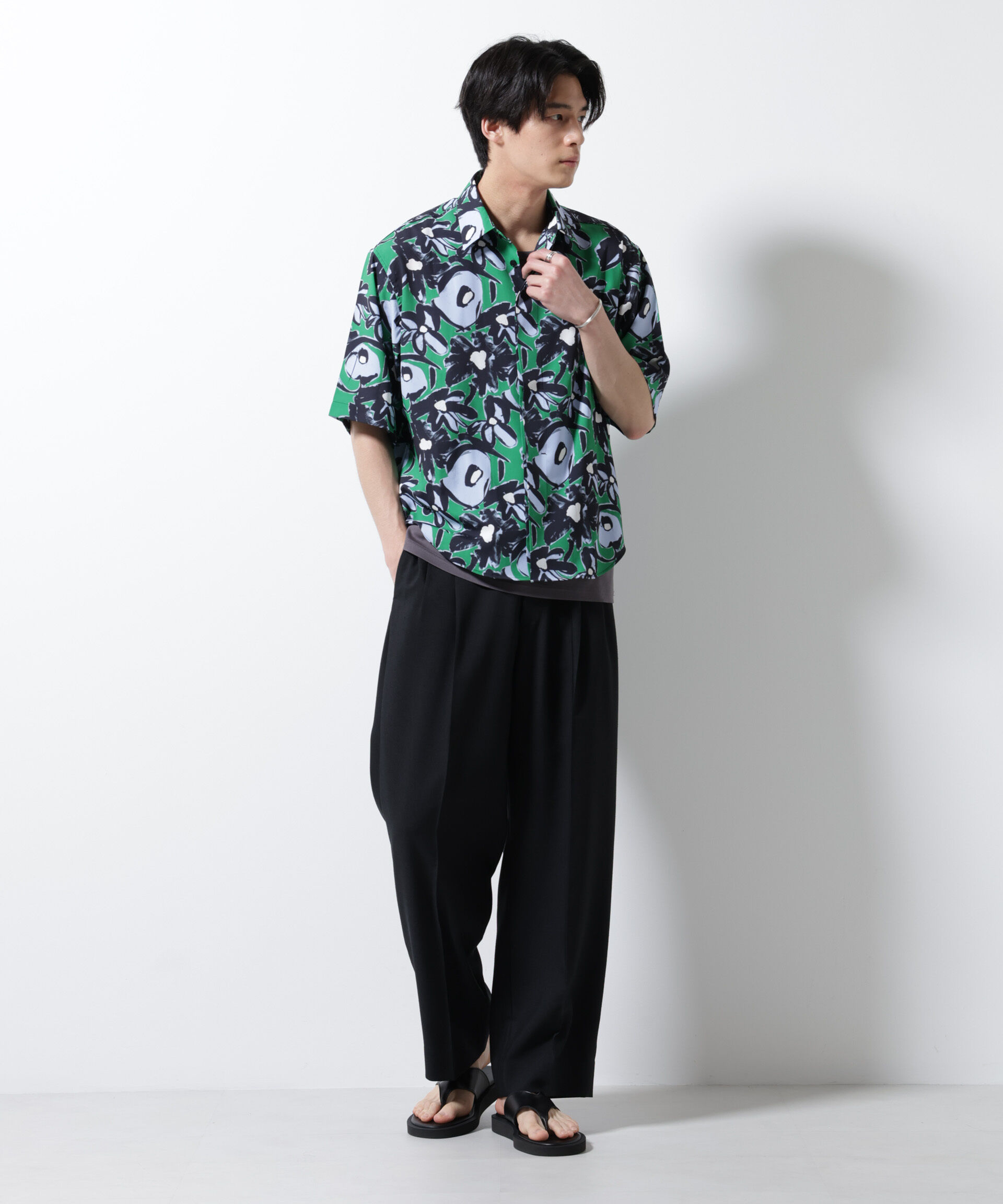 nano･universe「総柄プリントシャツ」|シャツ・ブラウス|