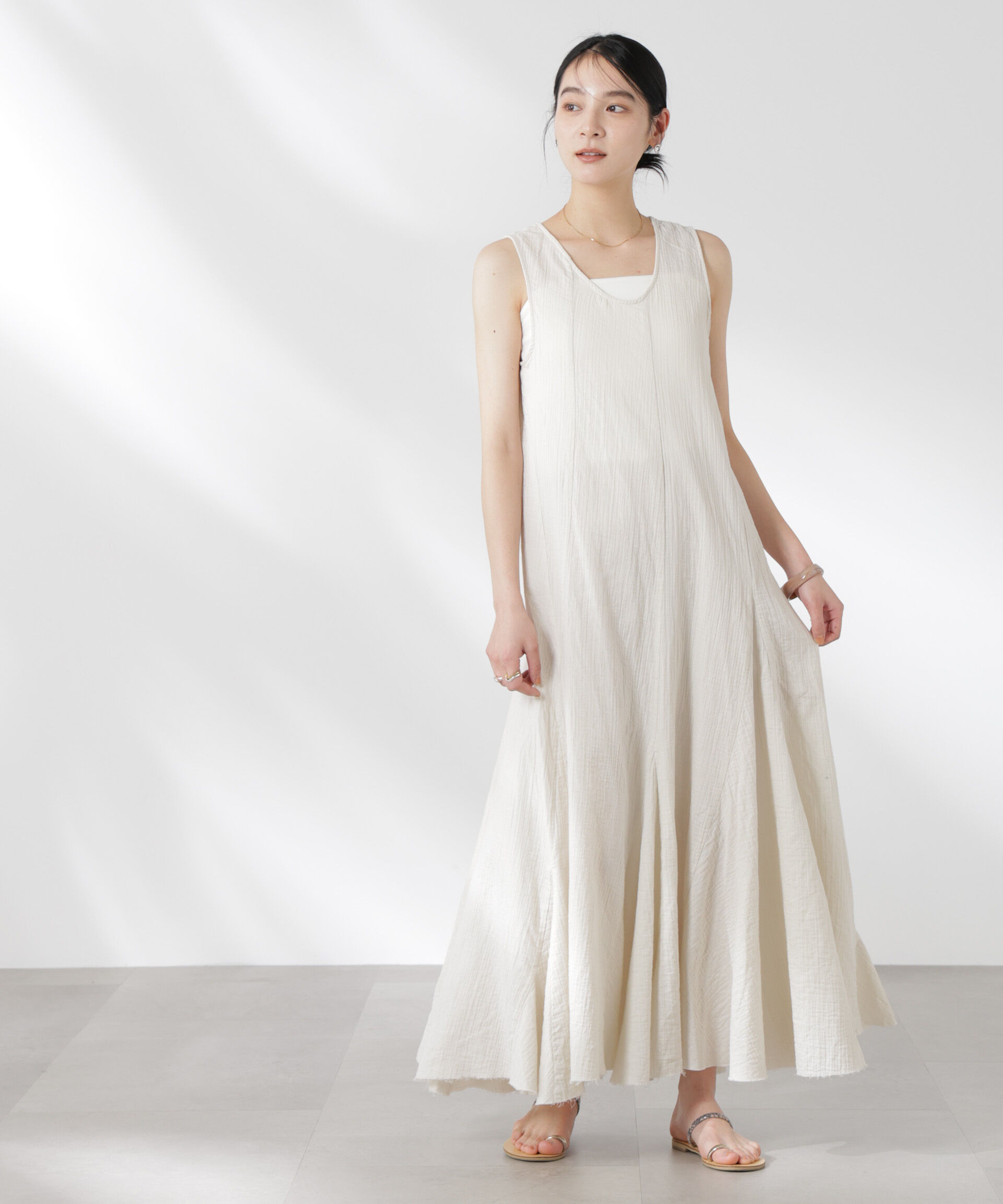 nano･universe「GREYCHORD/ASHLEY スリーブレスドレス」|ワンピース|