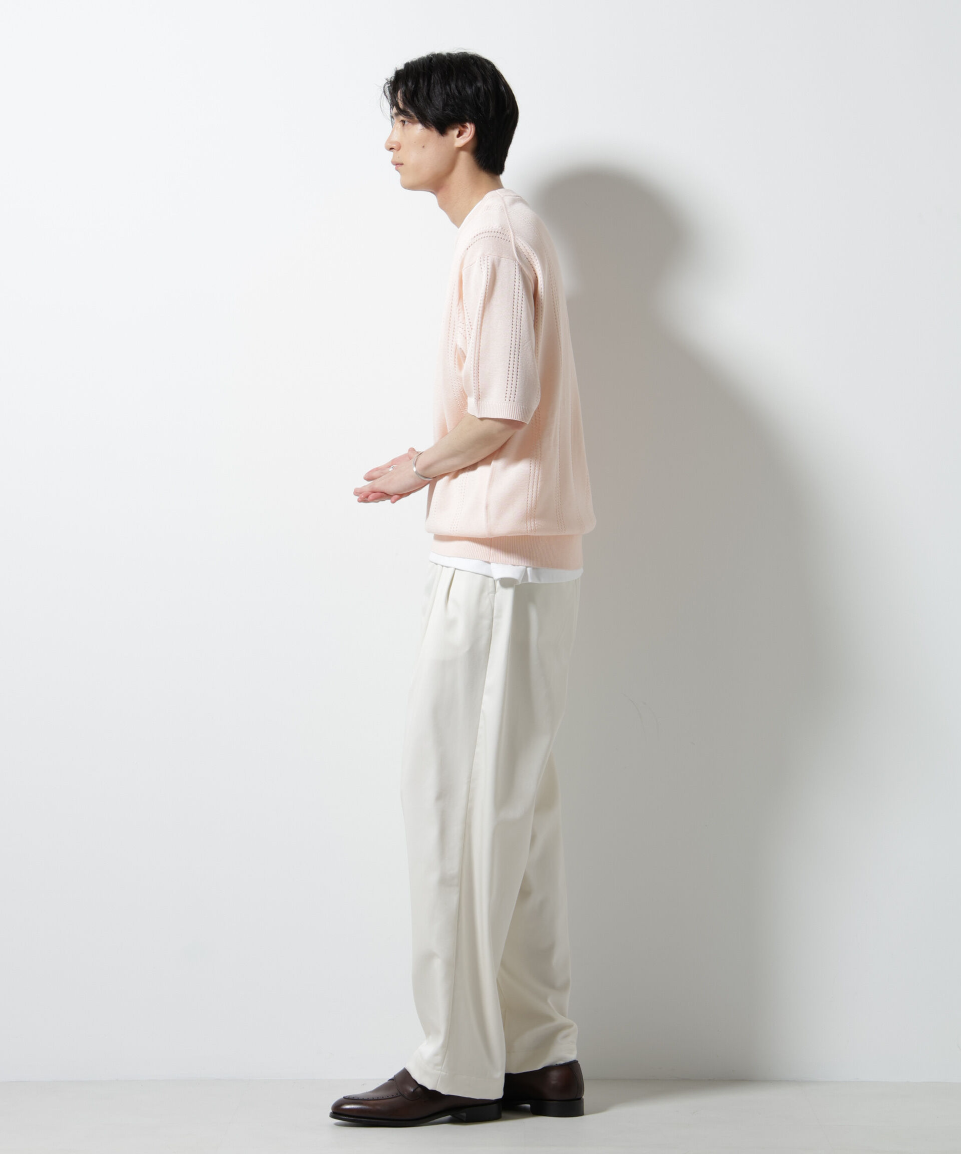 nano･universe「アイレットニット 半袖」|ニット・セーター|