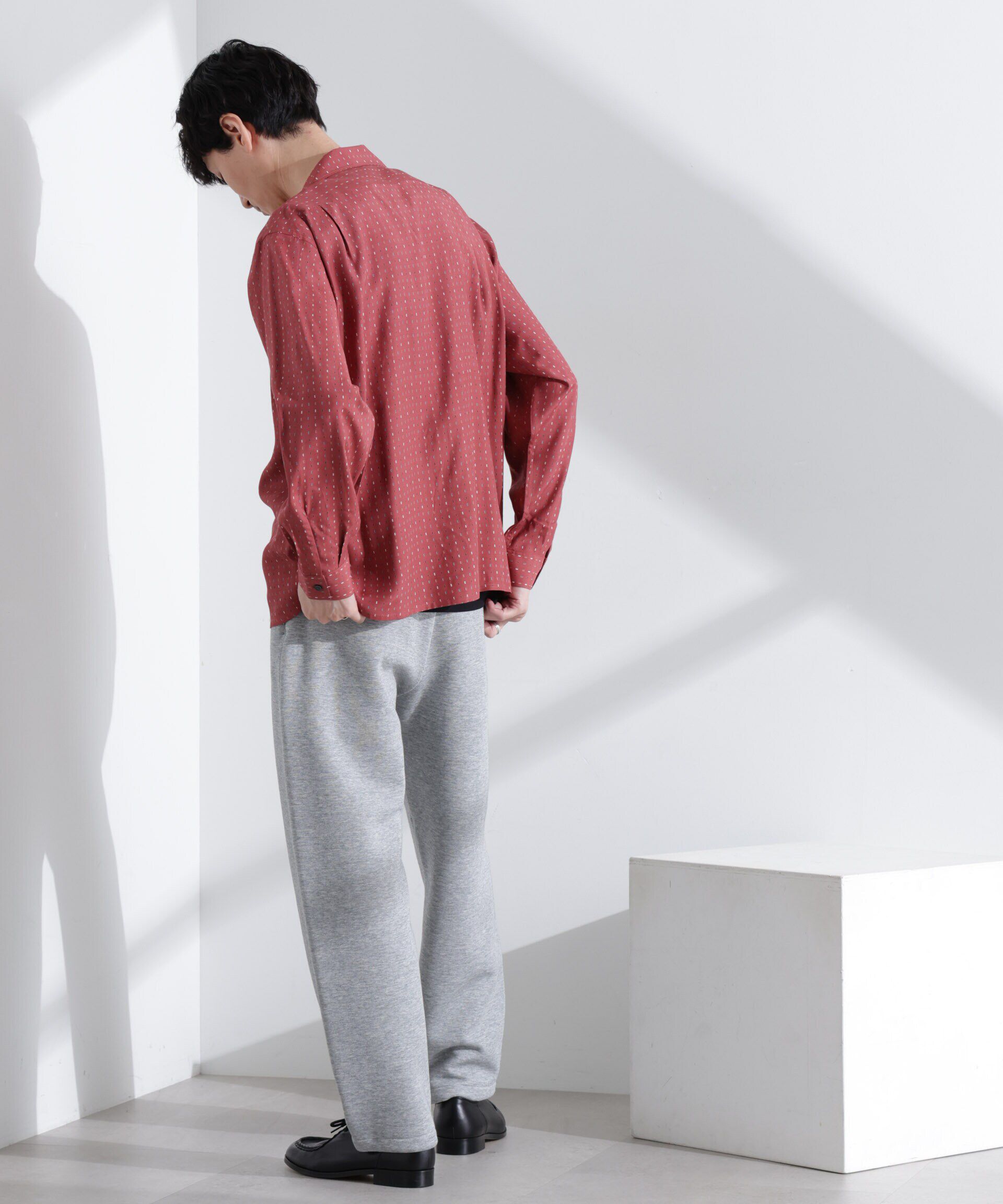  「小紋オープンカラーシャツ　長袖」|シャツ・ブラウス|