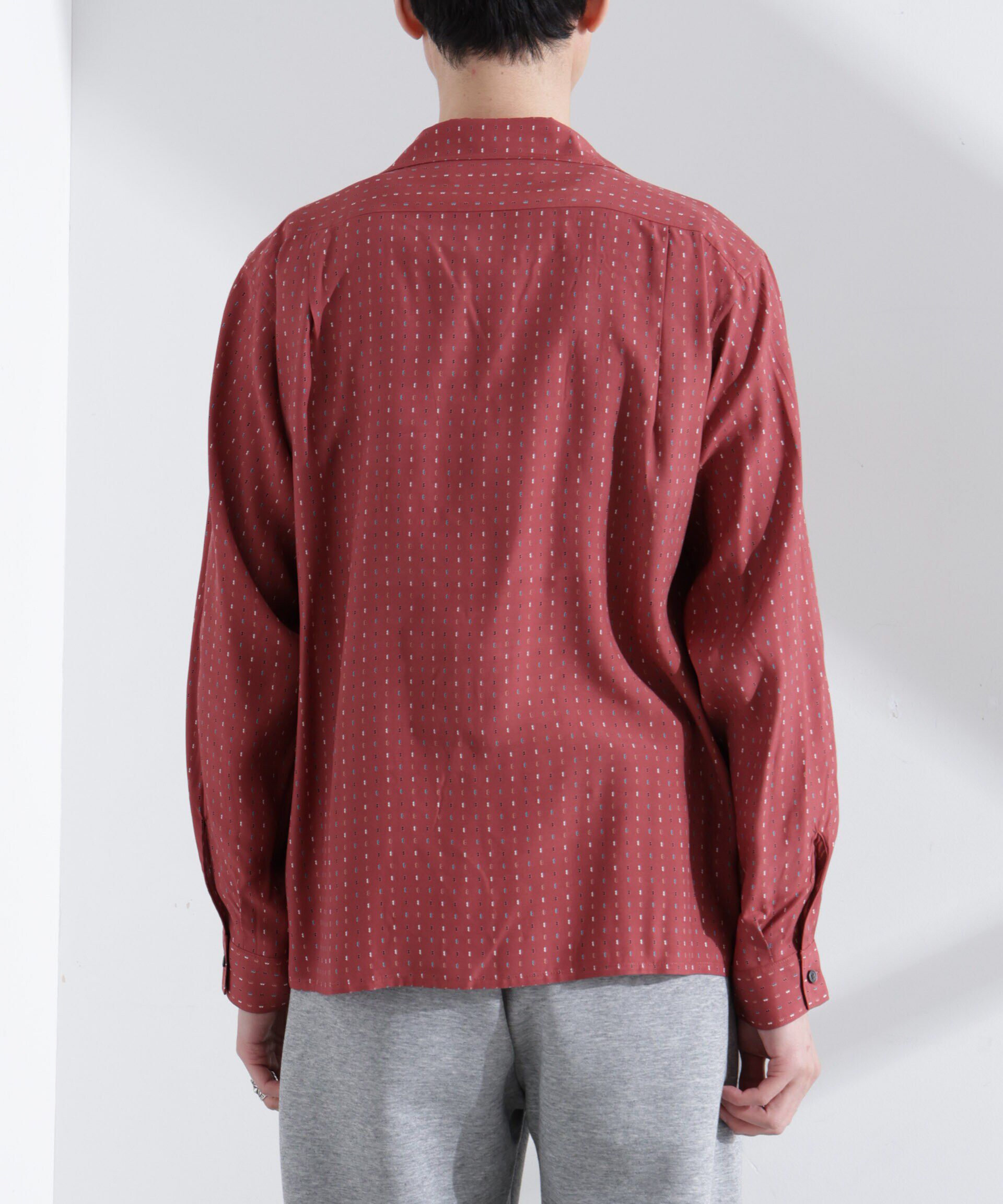  「小紋オープンカラーシャツ　長袖」|シャツ・ブラウス|