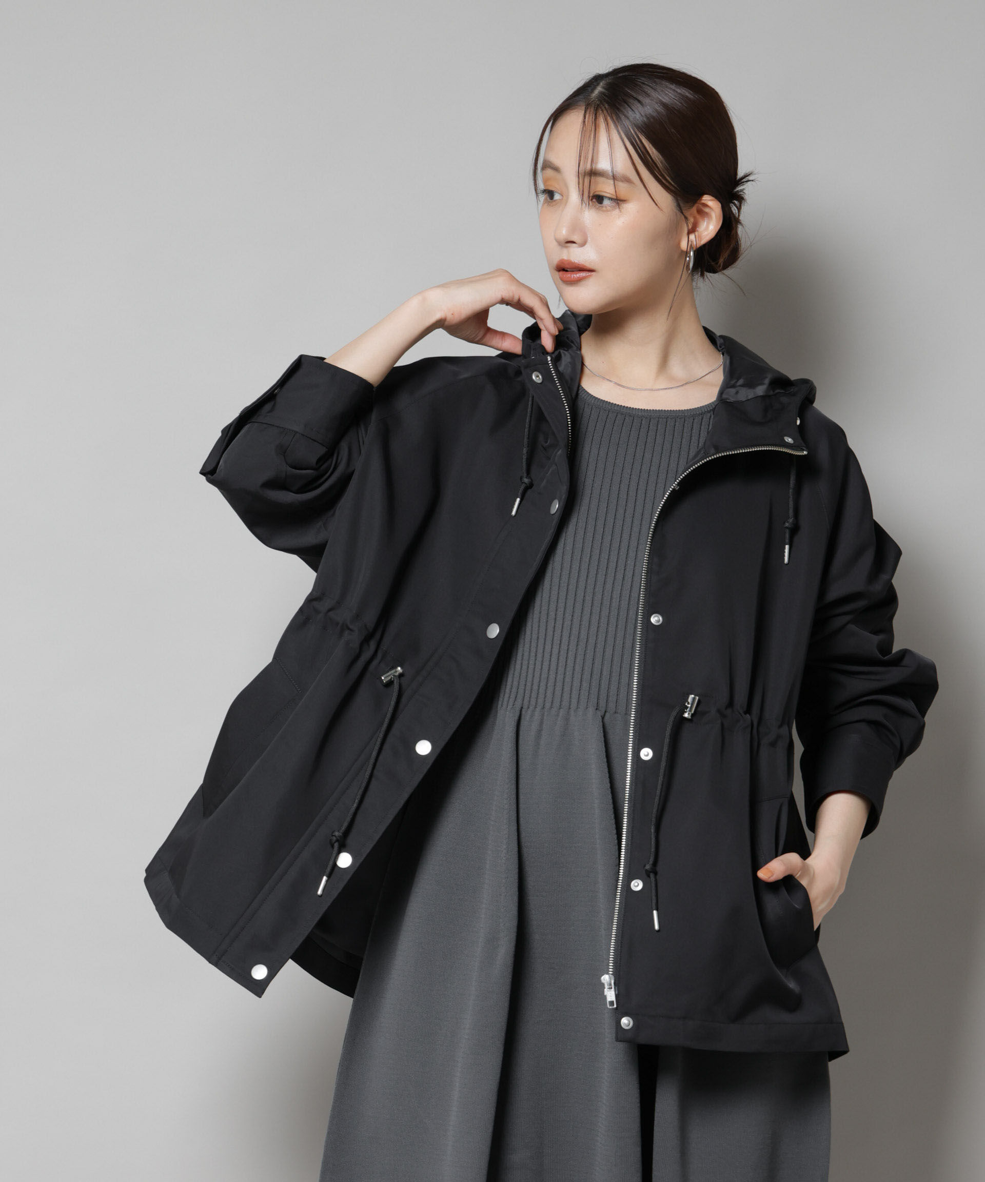 nano･universe「撥水加工フードブルゾン」|ブルゾン・スタジャン|