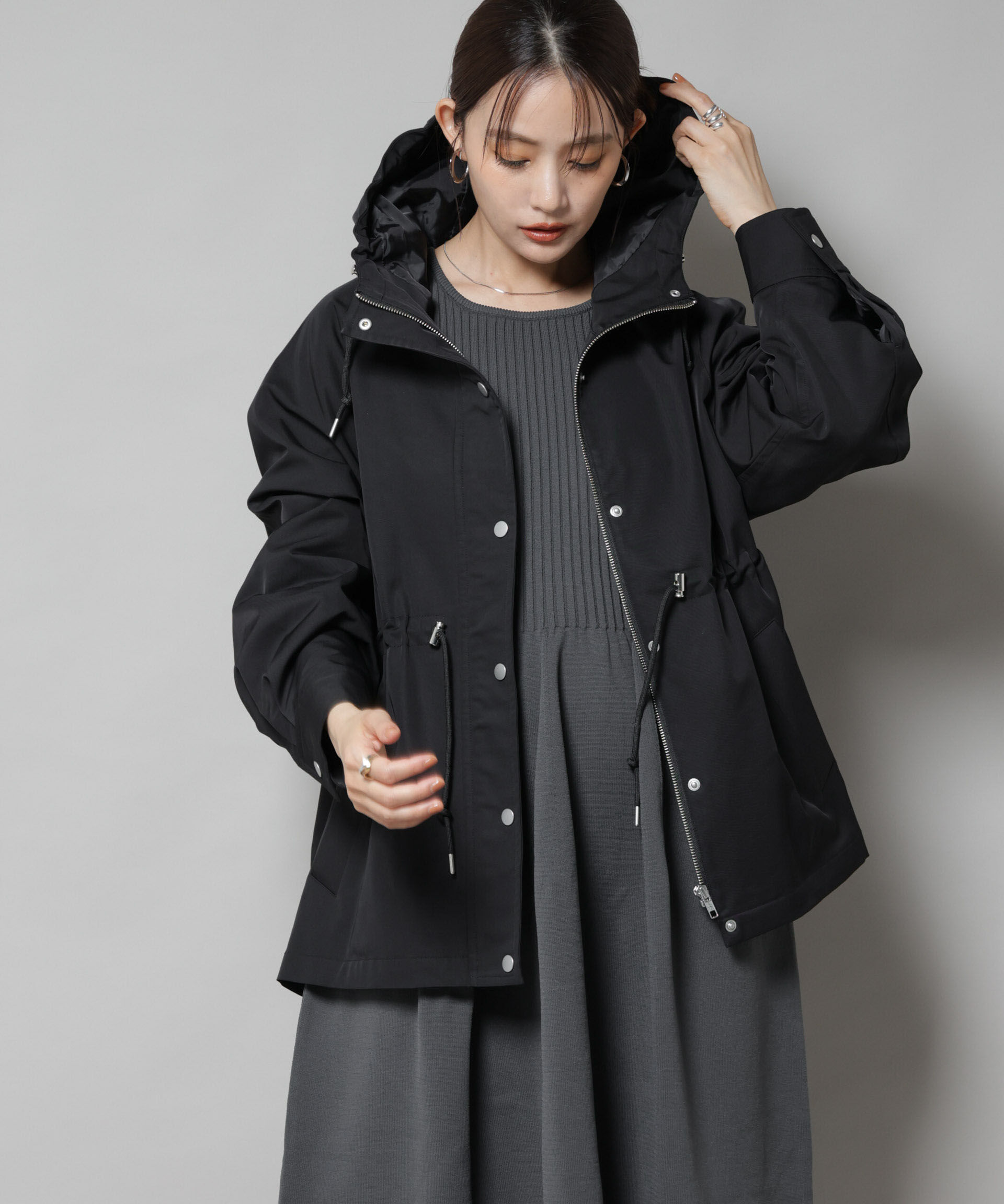 nano･universe「撥水加工フードブルゾン」|ブルゾン・スタジャン|