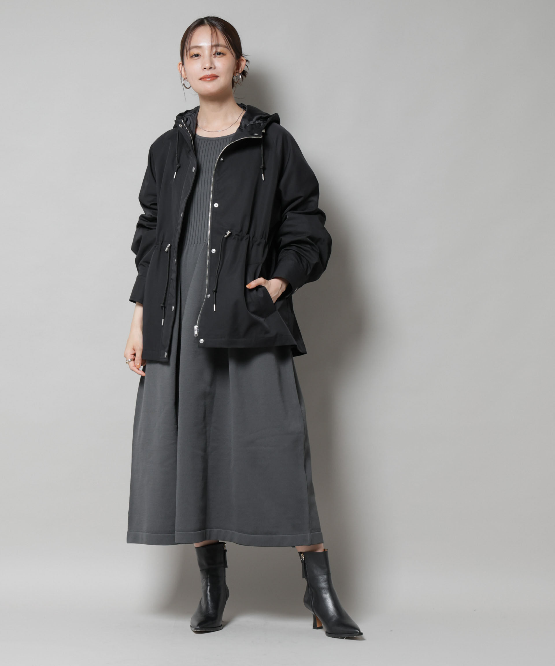 nano･universe「撥水加工フードブルゾン」|ブルゾン・スタジャン|