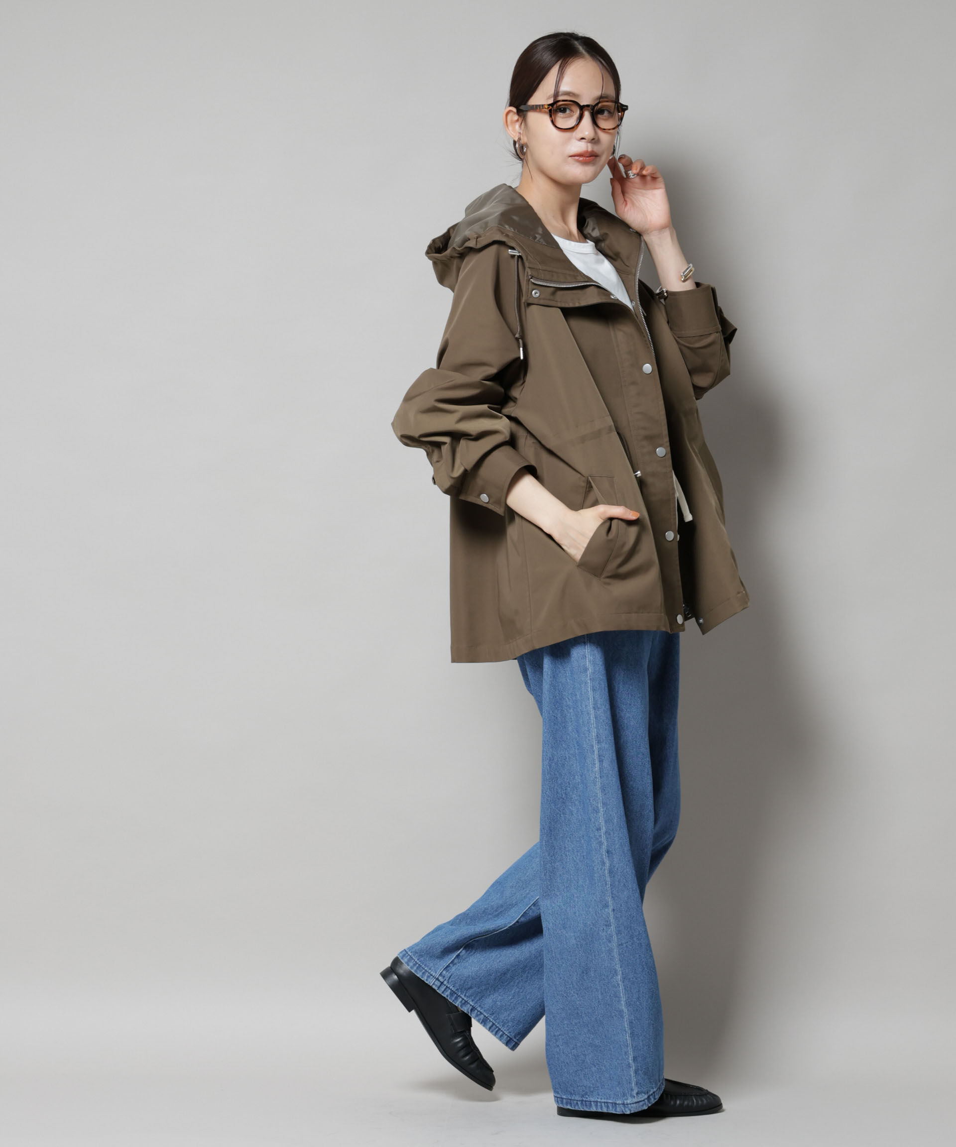 nano･universe「撥水加工フードブルゾン」|ブルゾン・スタジャン|