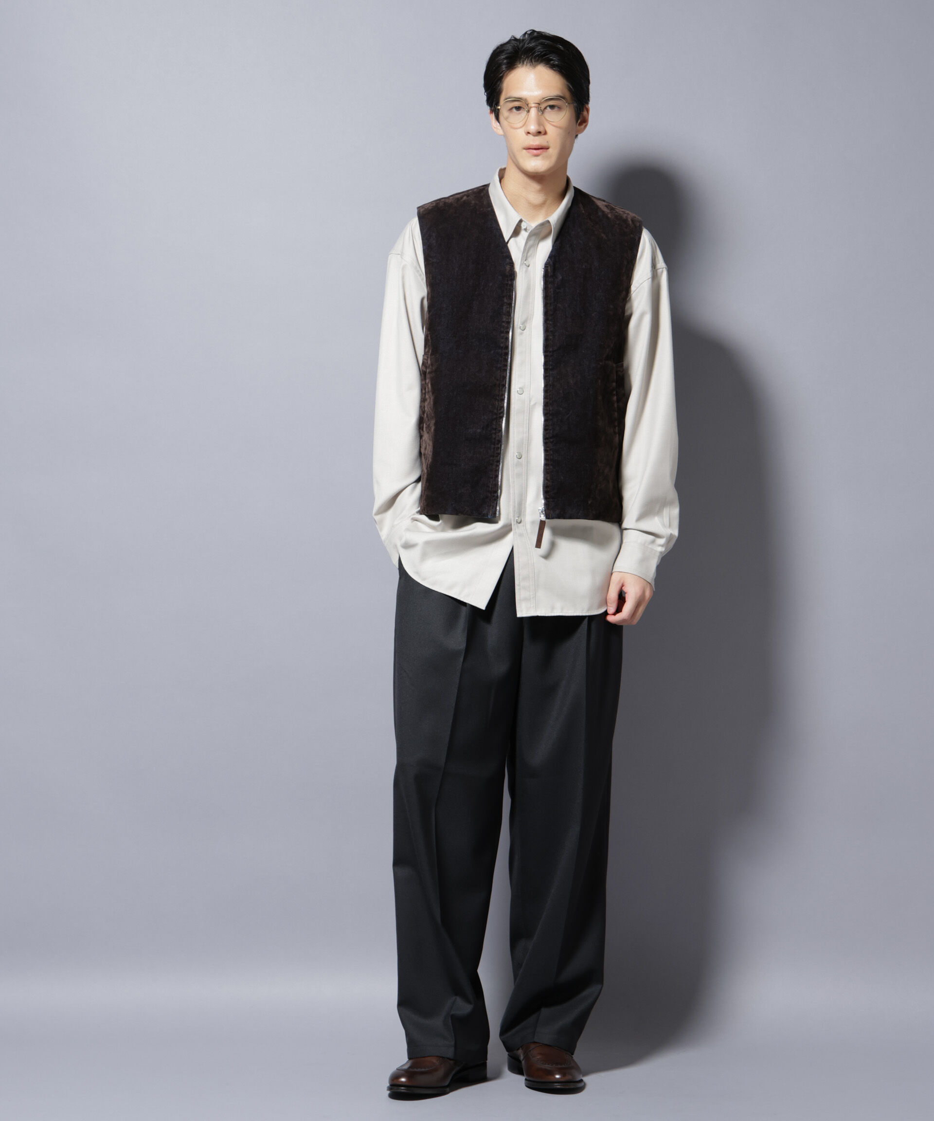 nano･universe「フロッキーデニム  ZIPベスト 」|ダウンベスト・ベスト|