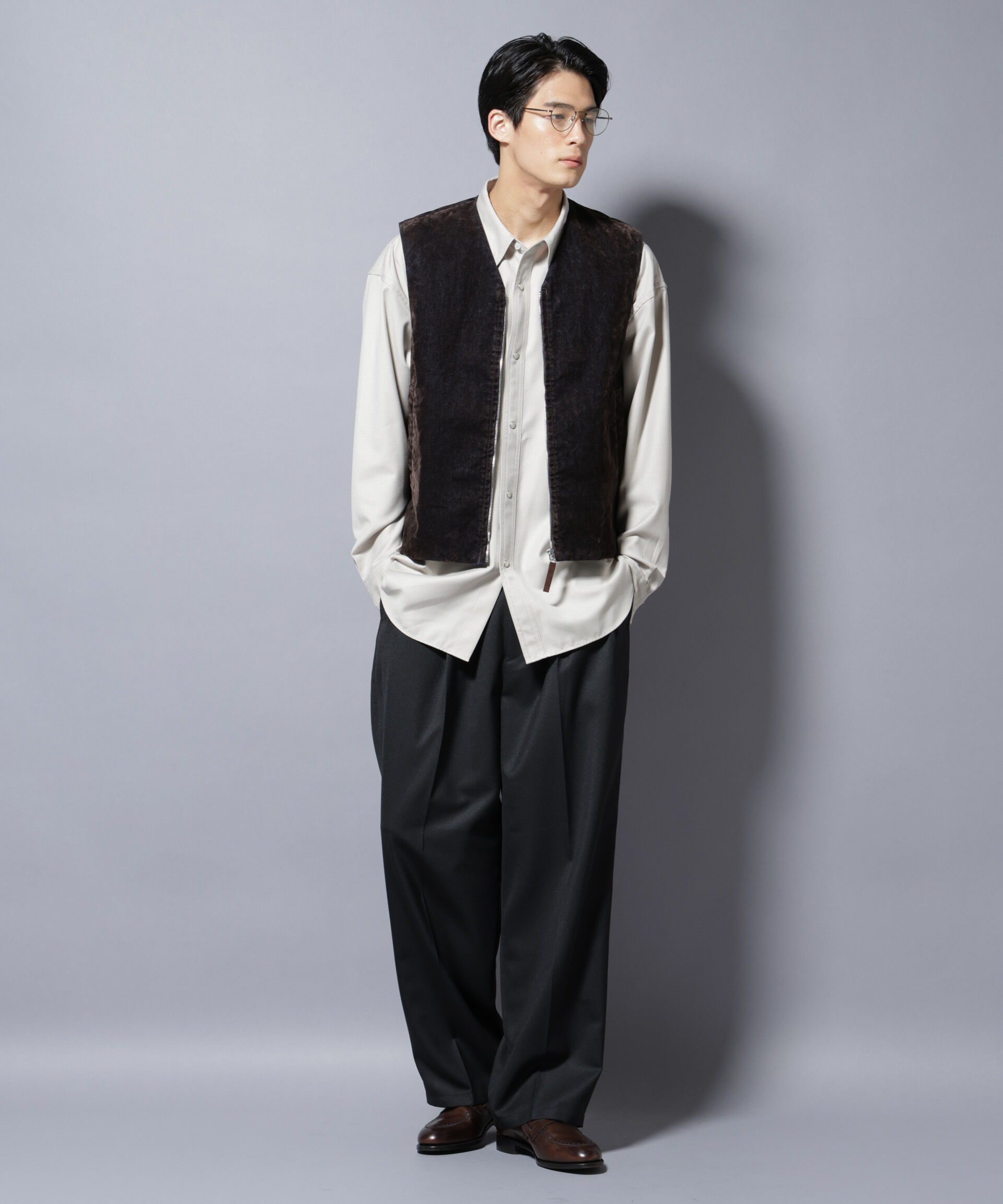 nano･universe「フロッキーデニム  ZIPベスト 」|ダウンベスト・ベスト|