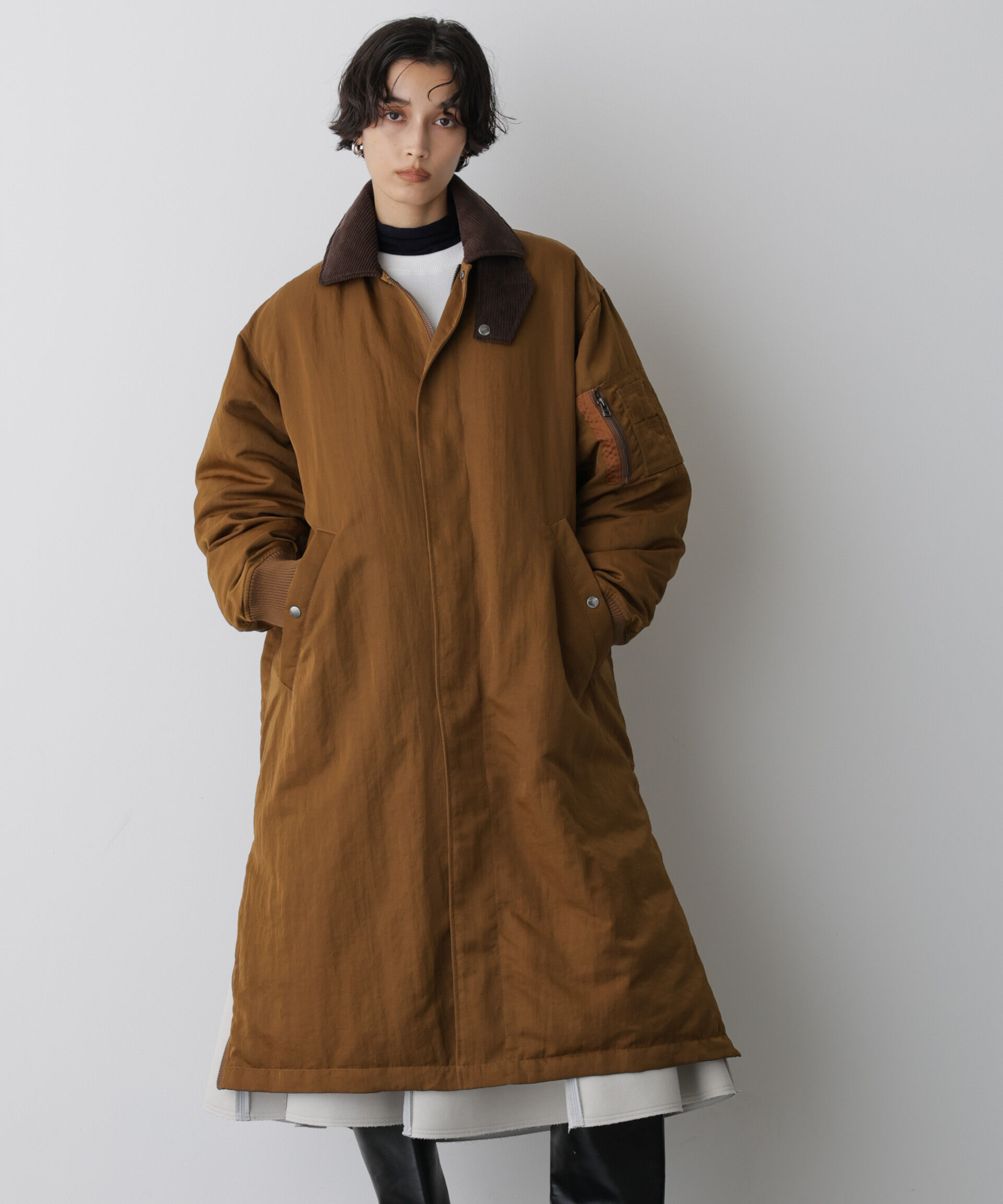 nano･universe「「STEVELOUR」「西川ダウン(R)」ミリタリーロングコート」|ダウン|