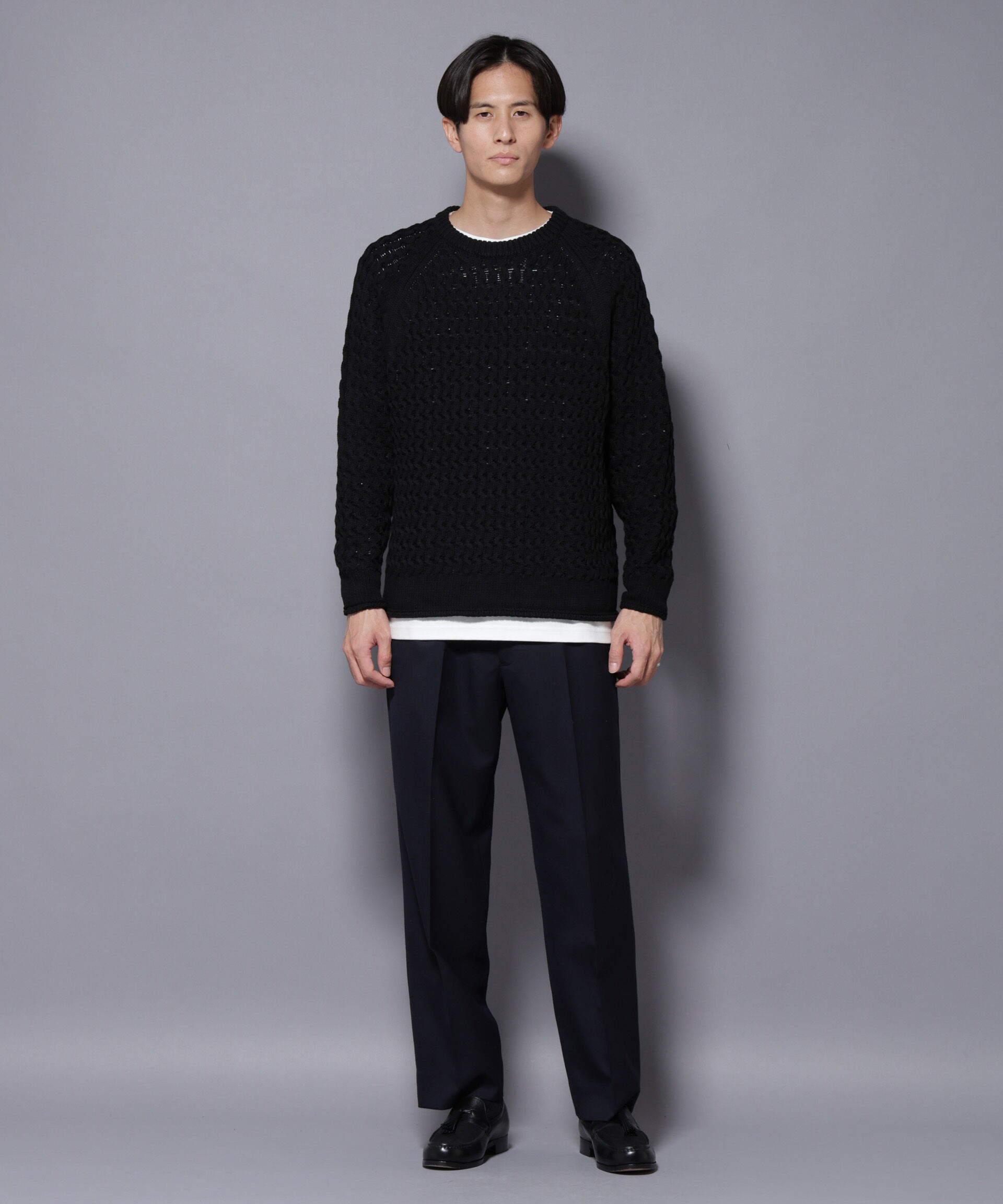 nano･universe「ヴァーグケーブルラグランニット」|ニット・セーター|