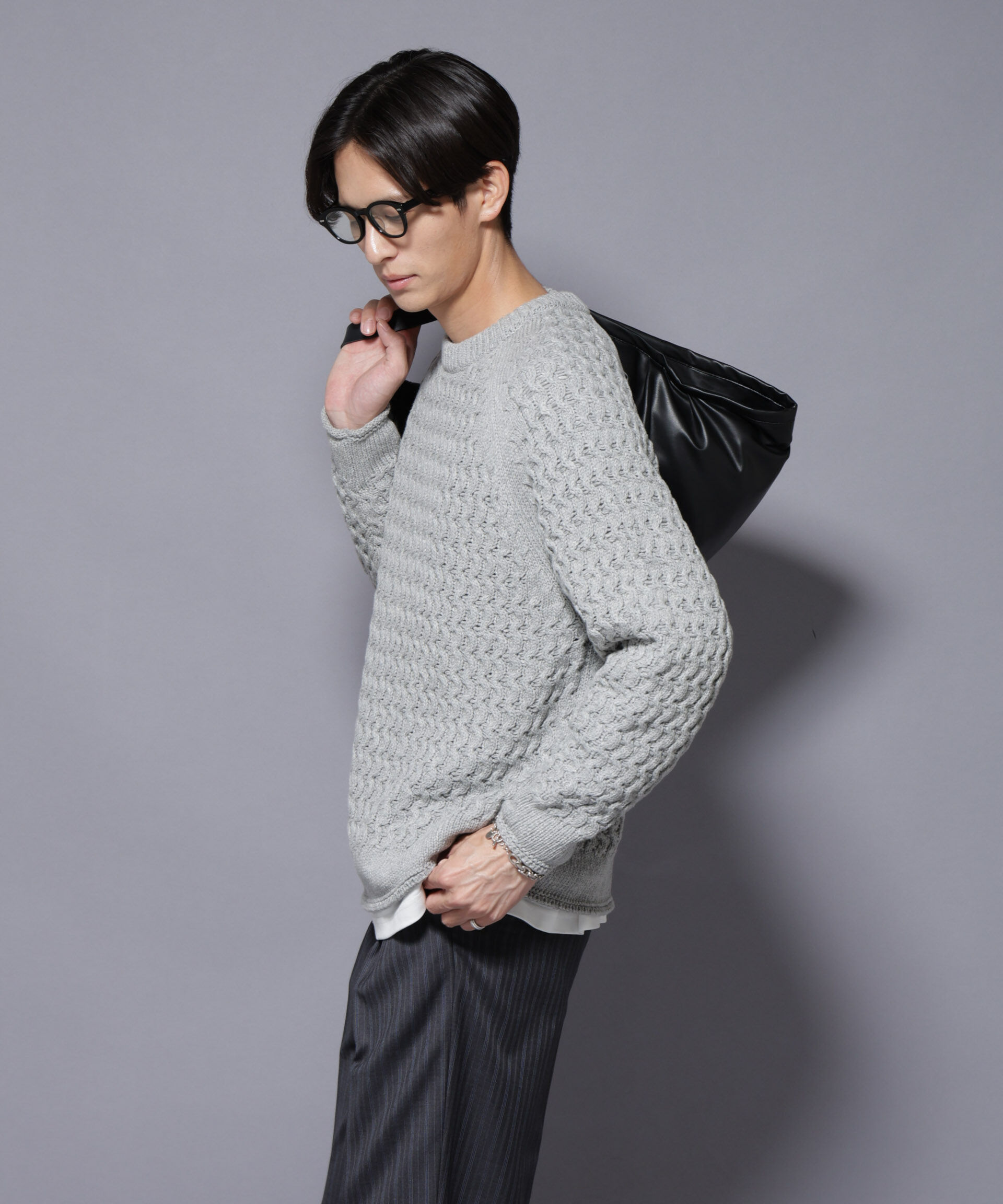 nano･universe「ヴァーグケーブルラグランニット」|ニット・セーター|