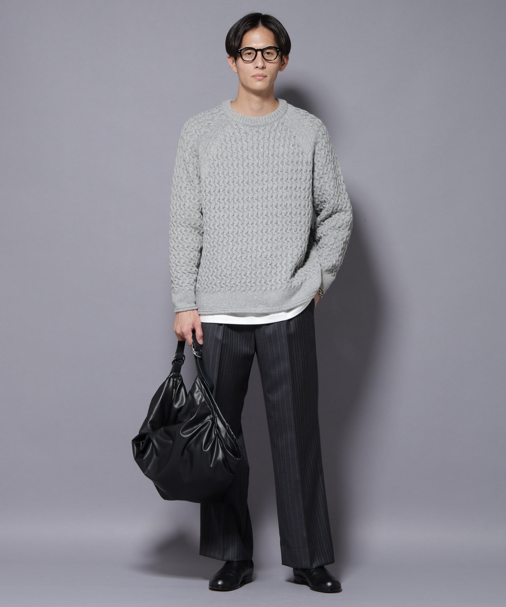 nano･universe「ヴァーグケーブルラグランニット」|ニット・セーター|