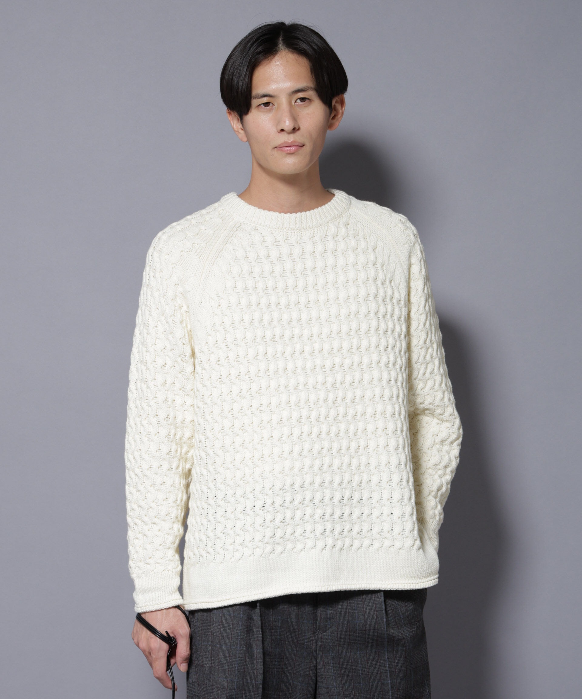 nano･universe「ヴァーグケーブルラグランニット」|ニット・セーター|エクリュ4