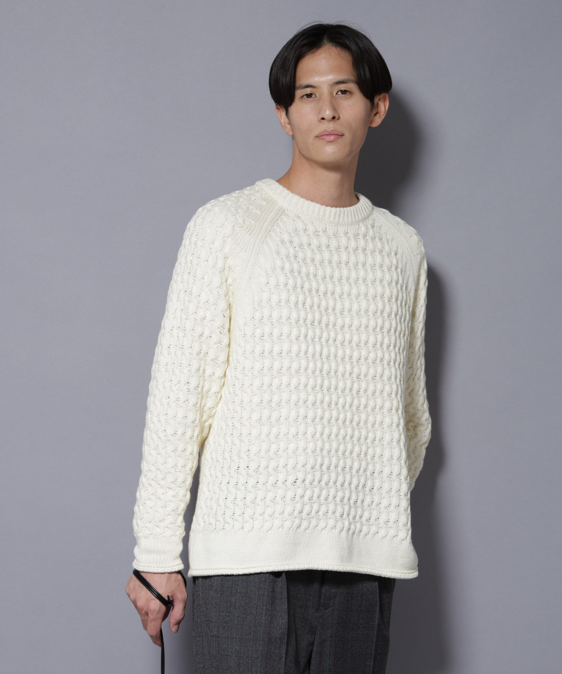 nano･universe「ヴァーグケーブルラグランニット」|ニット・セーター|