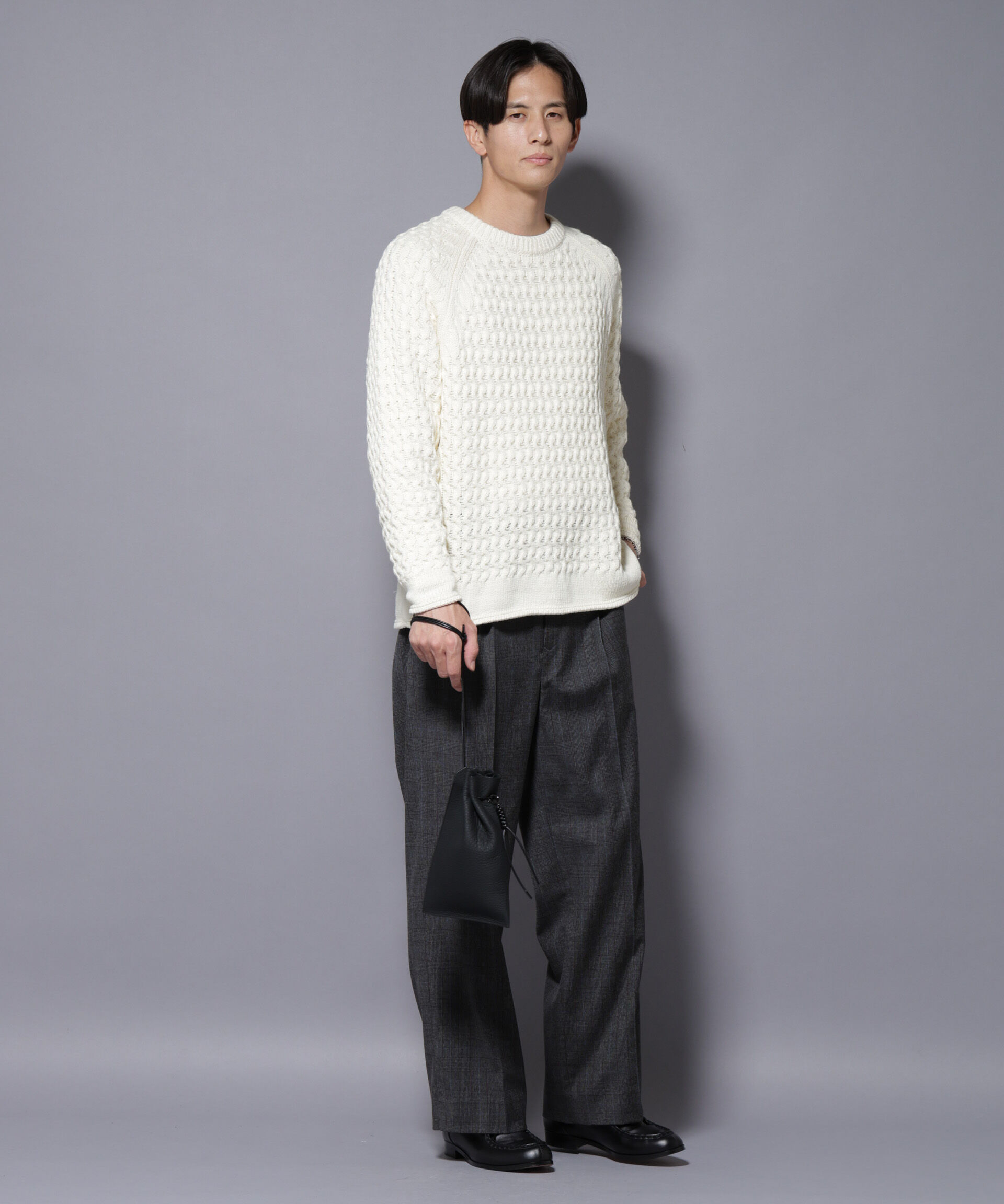 nano･universe「ヴァーグケーブルラグランニット」|ニット・セーター|