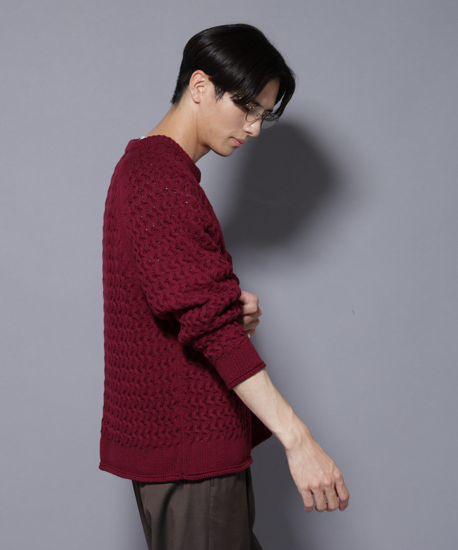 nano･universe「ヴァーグケーブルラグランニット」|ニット・セーター|