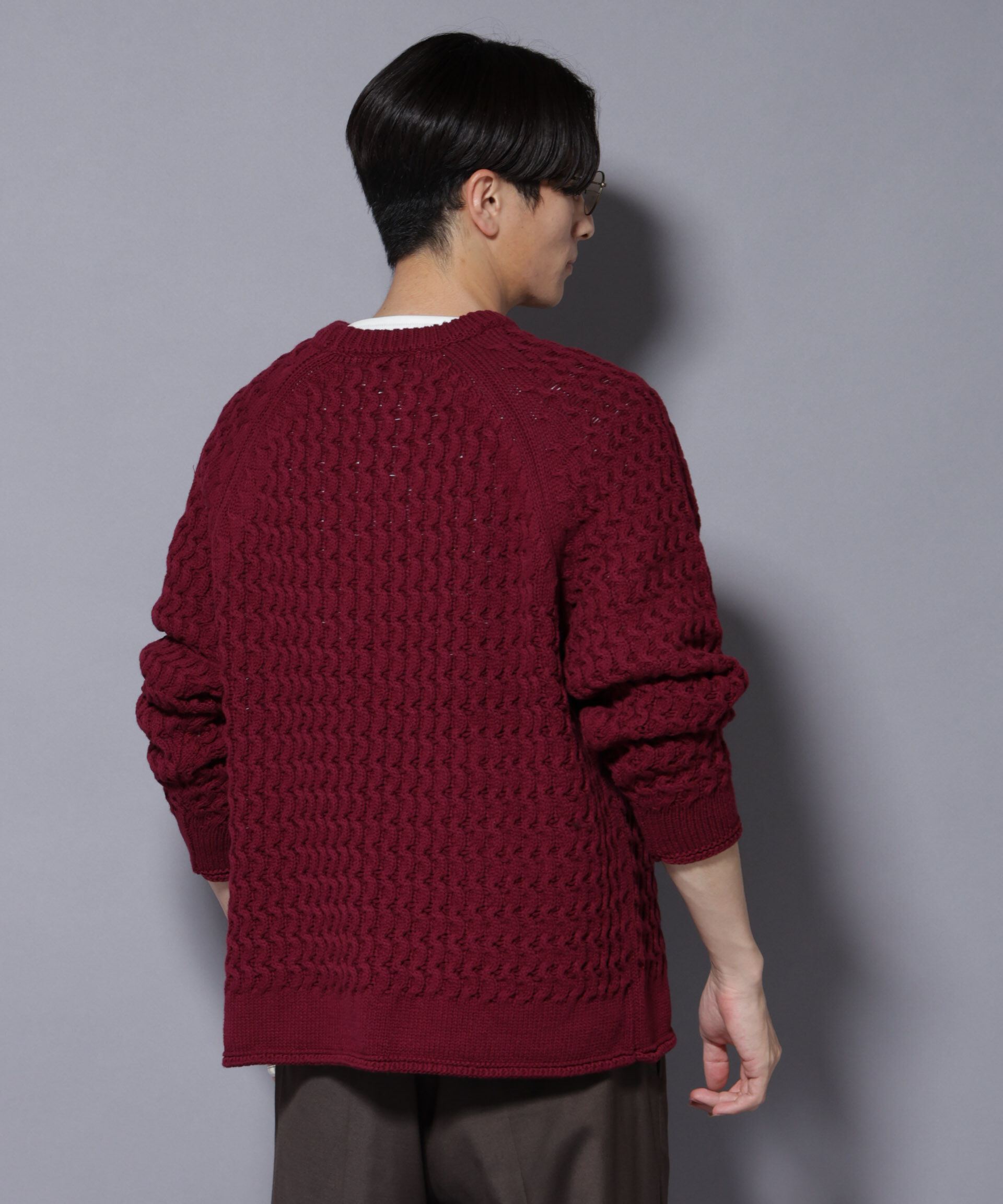 nano･universe「ヴァーグケーブルラグランニット」|ニット・セーター|