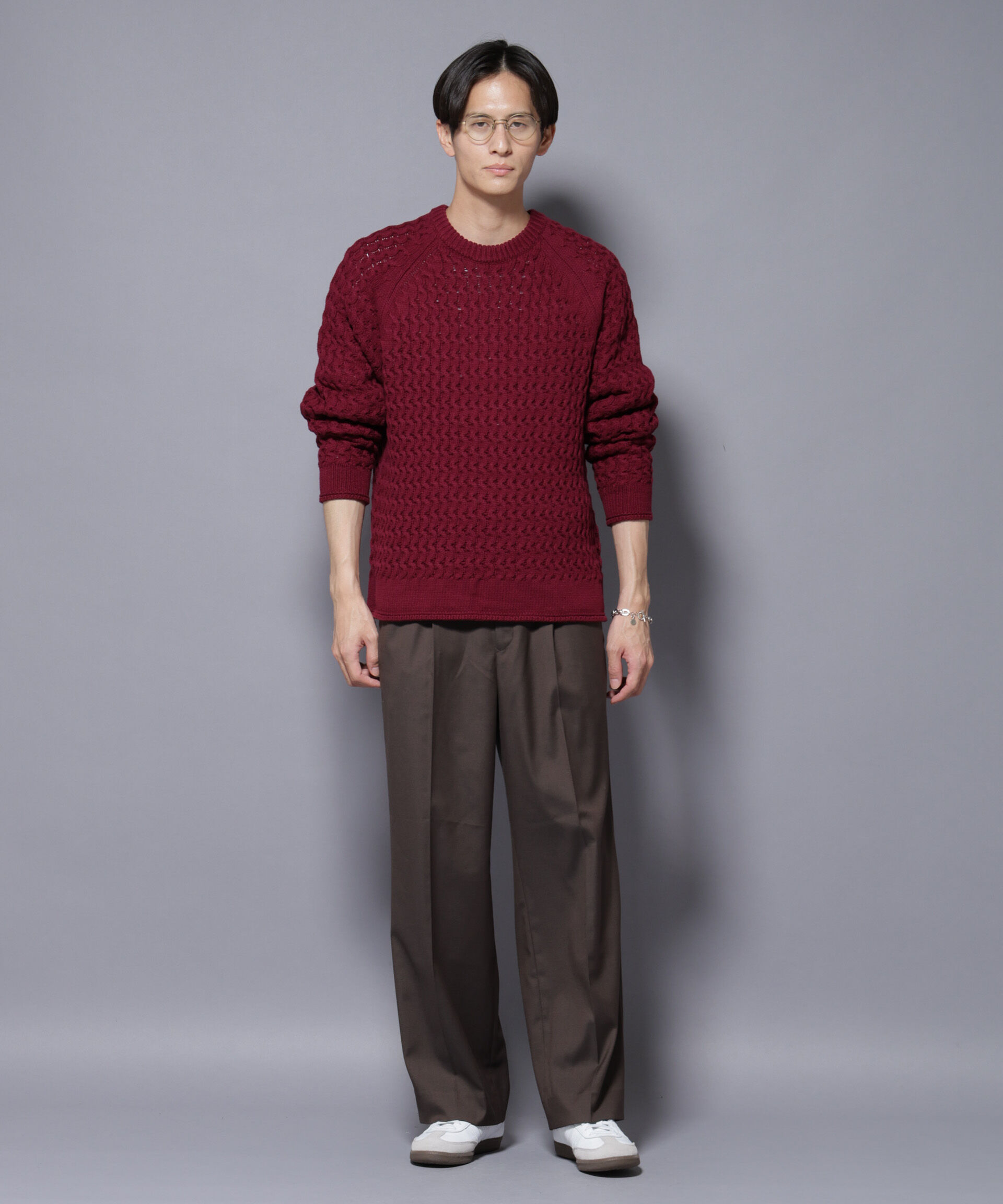 nano･universe「ヴァーグケーブルラグランニット」|ニット・セーター|