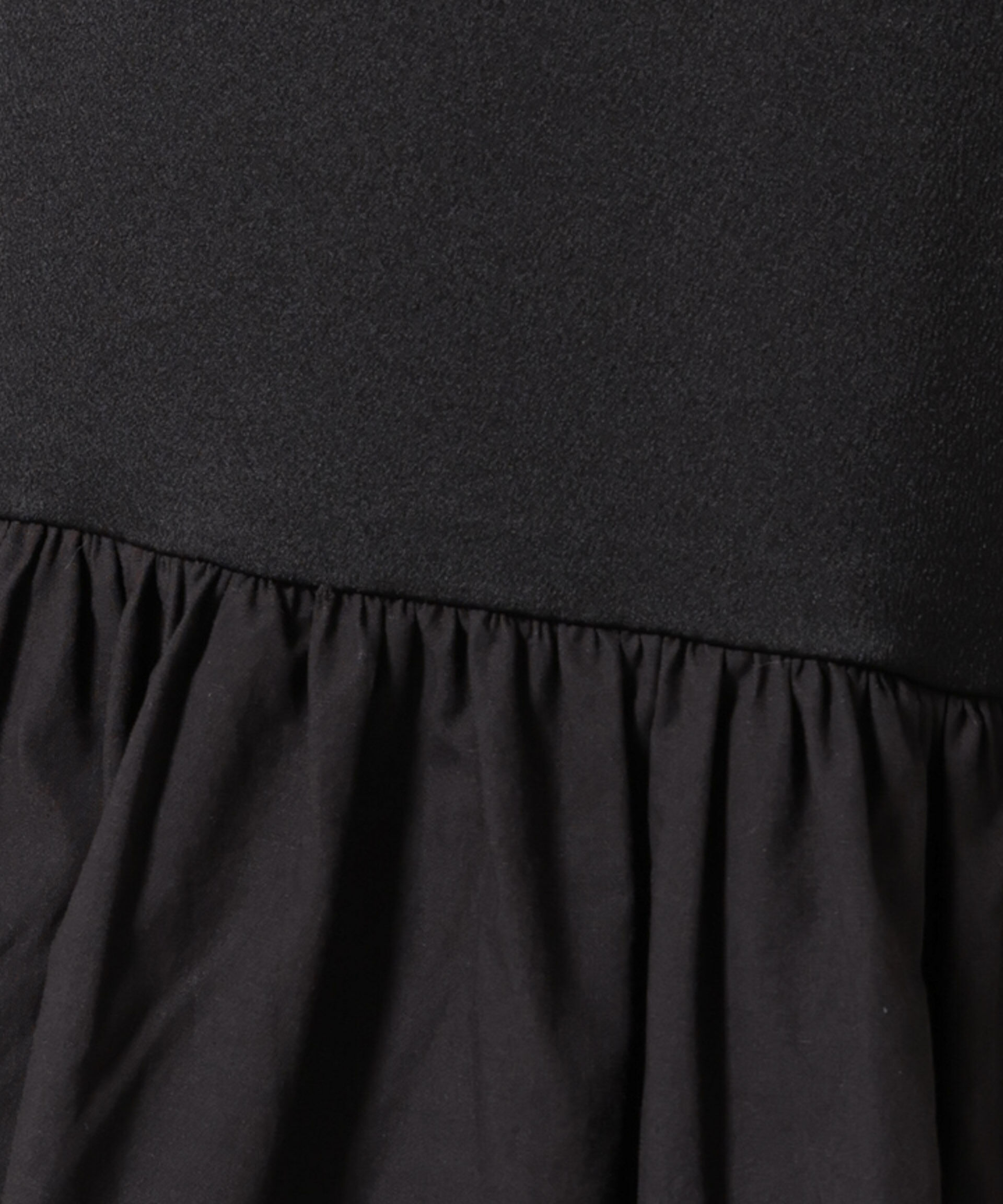 nano･universe「異素材切り替えギャザーサテンワンピース」|ワンピース|