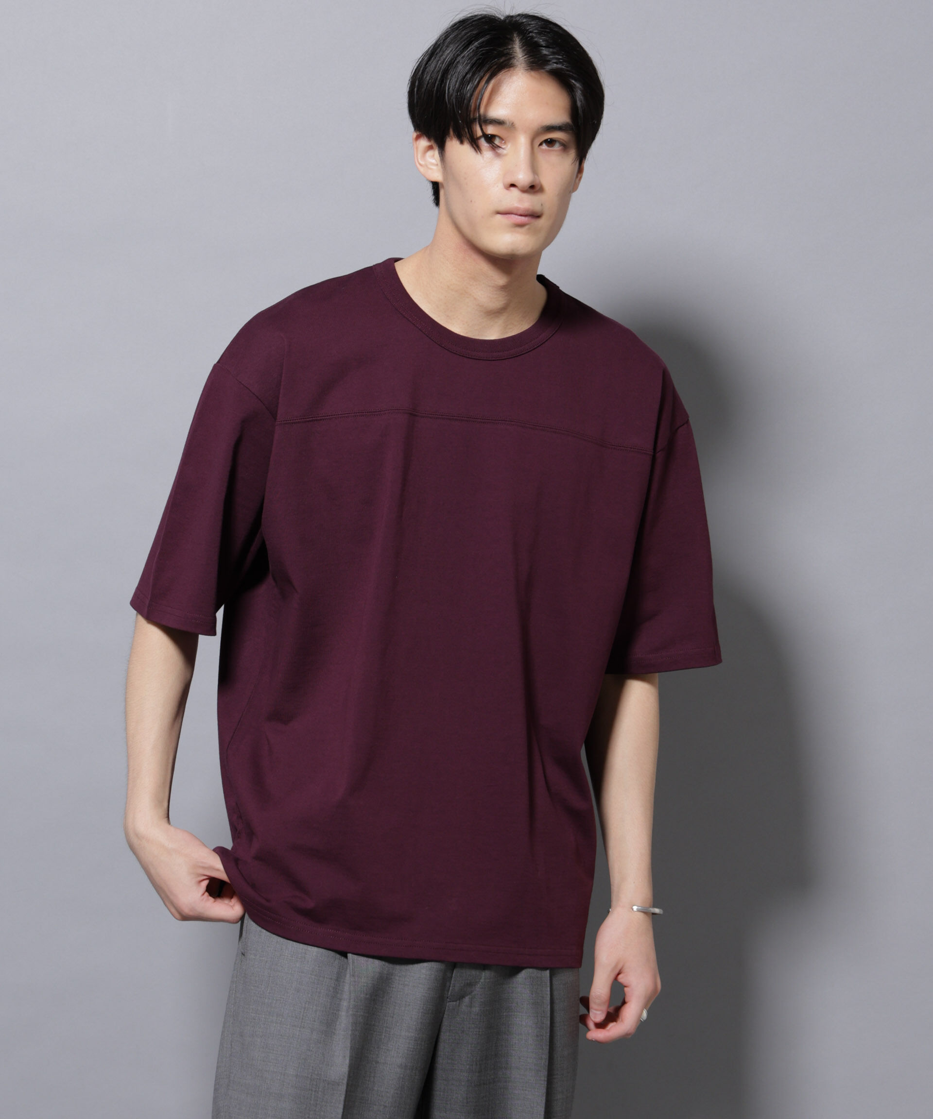 nano･universe「リラックスフットボールＴシャツ 半袖」|Tシャツ・カットソー|