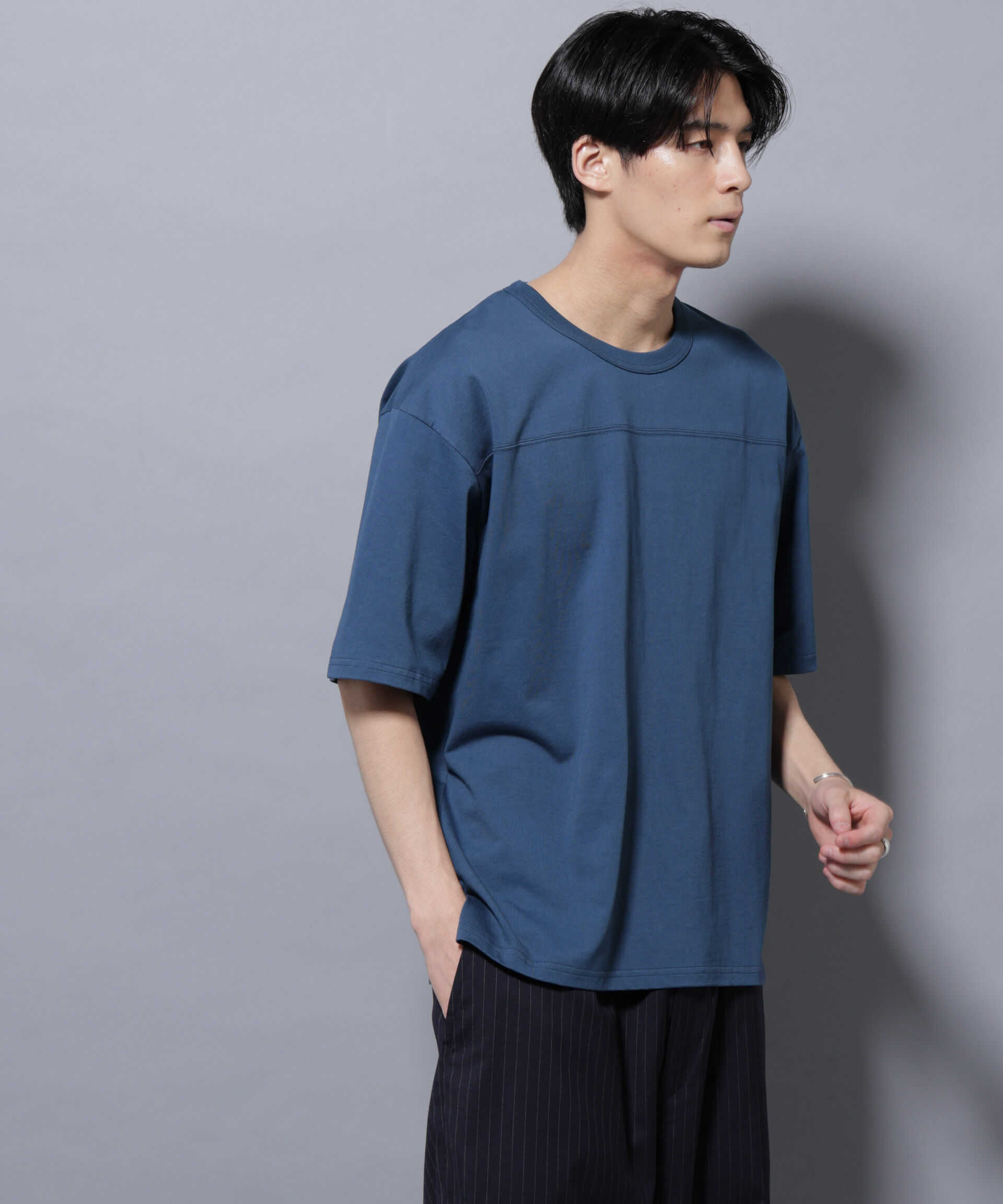 nano･universe「リラックスフットボールＴシャツ 半袖」|Tシャツ・カットソー|