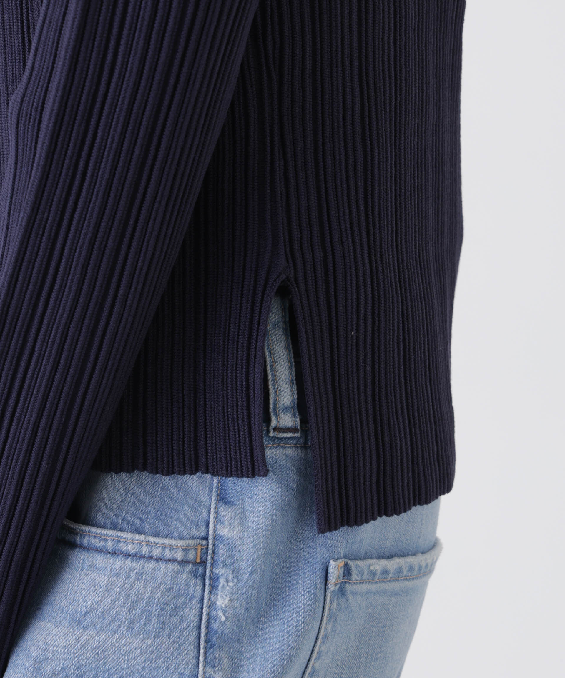 nano･universe「プリーツニットボートネックトップス(セットアップ可)」|ニット・セーター|