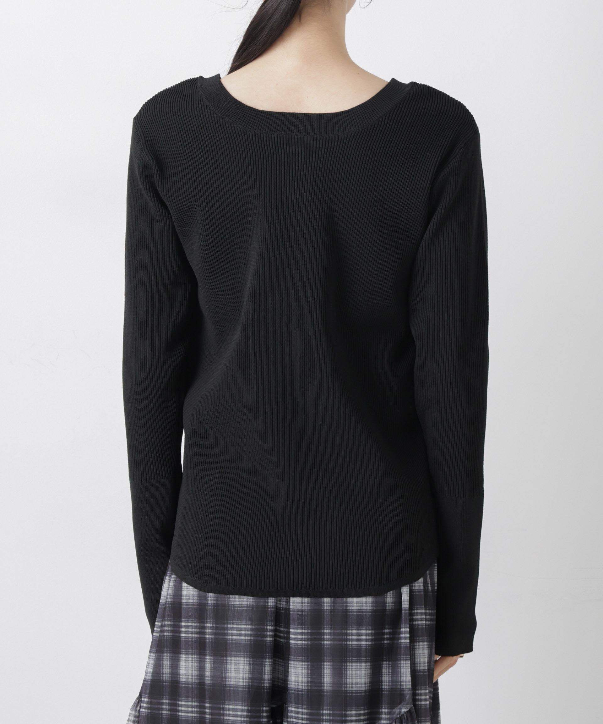 nano･universe「洗濯機洗い可スポンディッシュニット前後2wayトップス」|ニット・セーター|