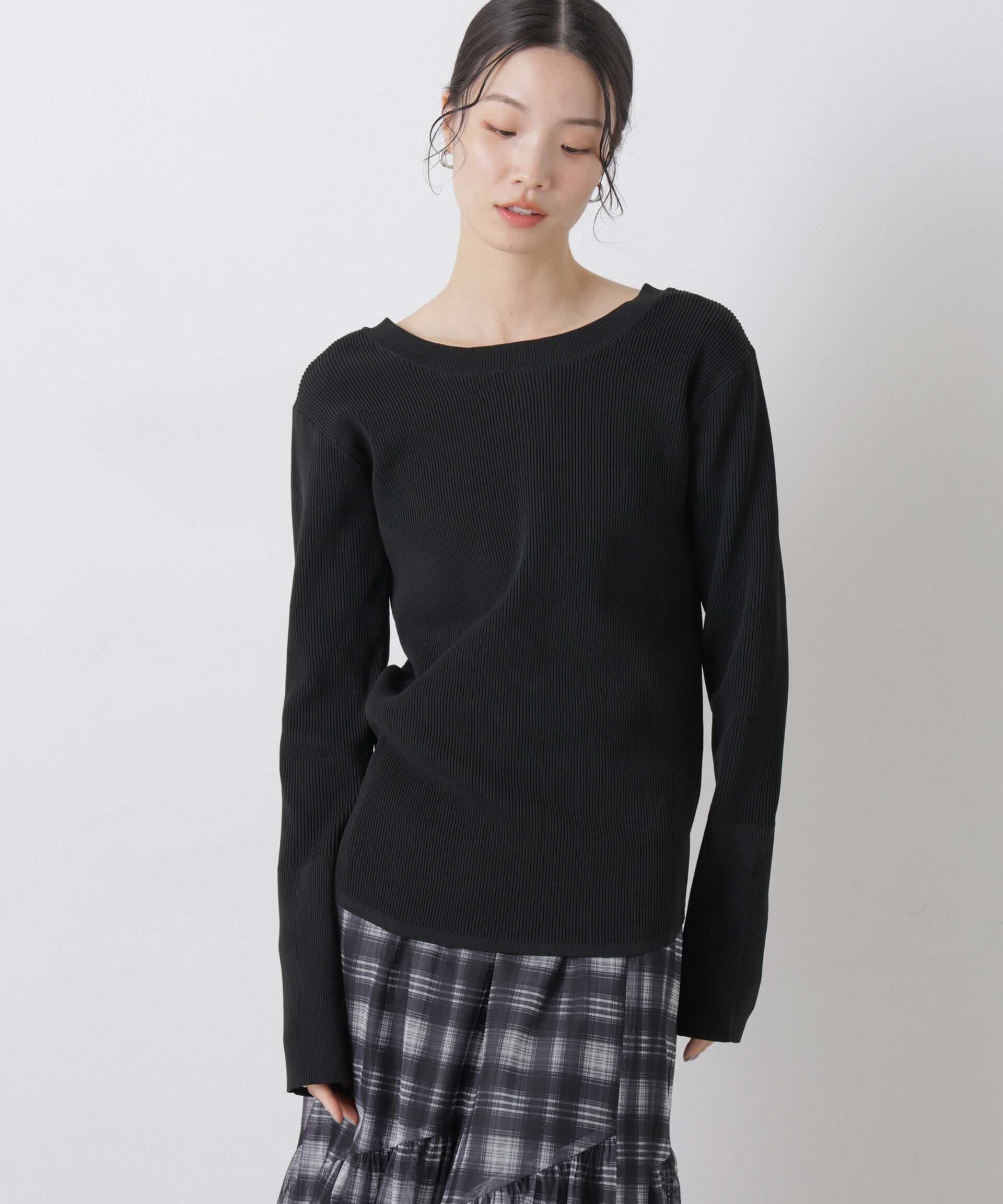 nano･universe「洗濯機洗い可スポンディッシュニット前後2wayトップス」|ニット・セーター|