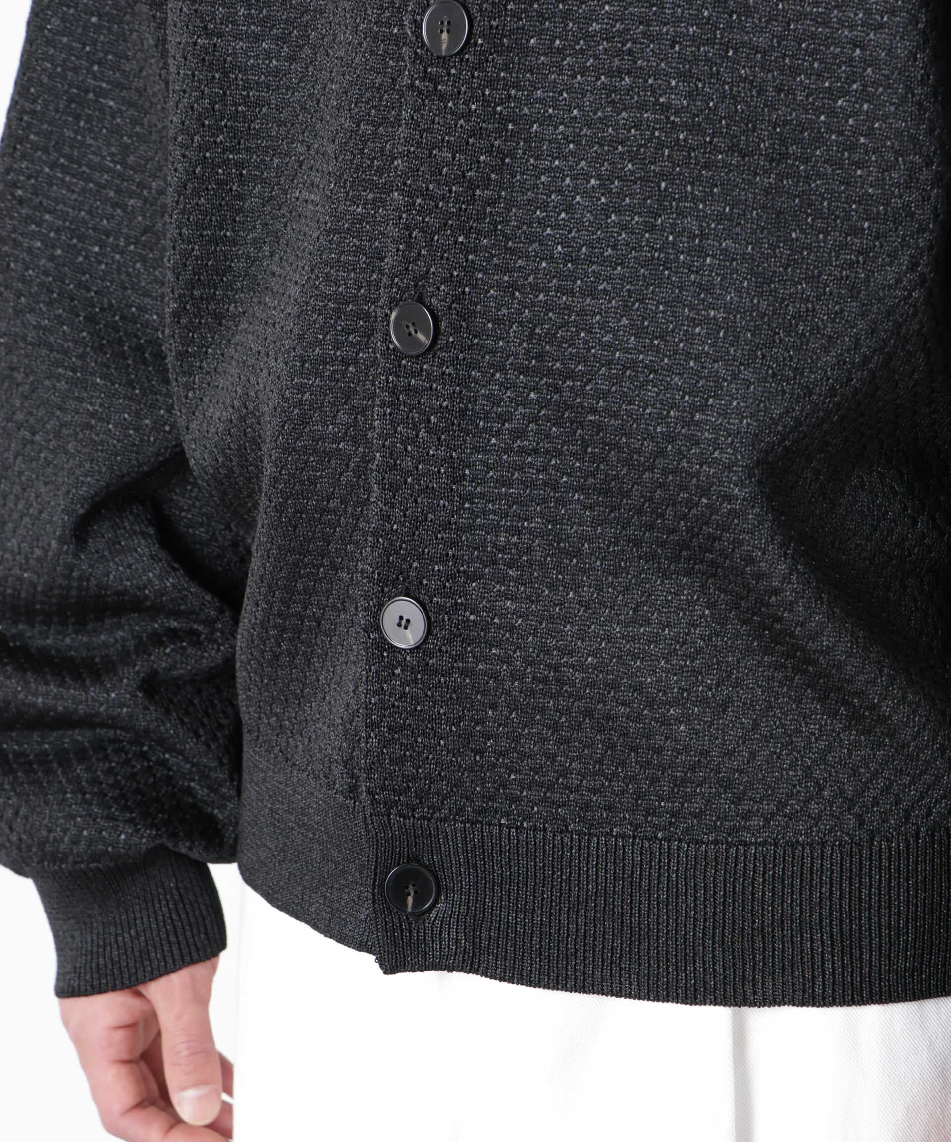 nano･universe「ギマポロカラーニットジャケット」|ニット・セーター|