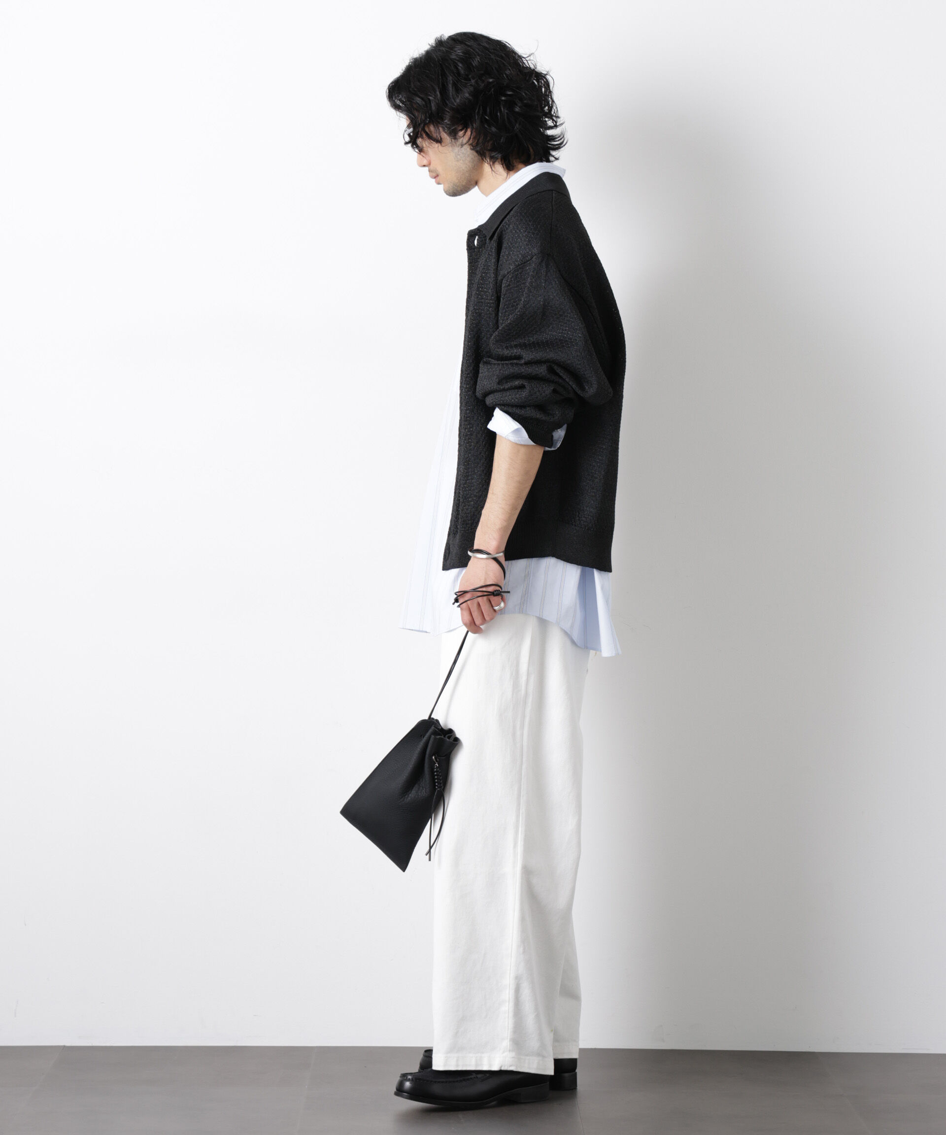 nano･universe「ギマポロカラーニットジャケット」|ニット・セーター|