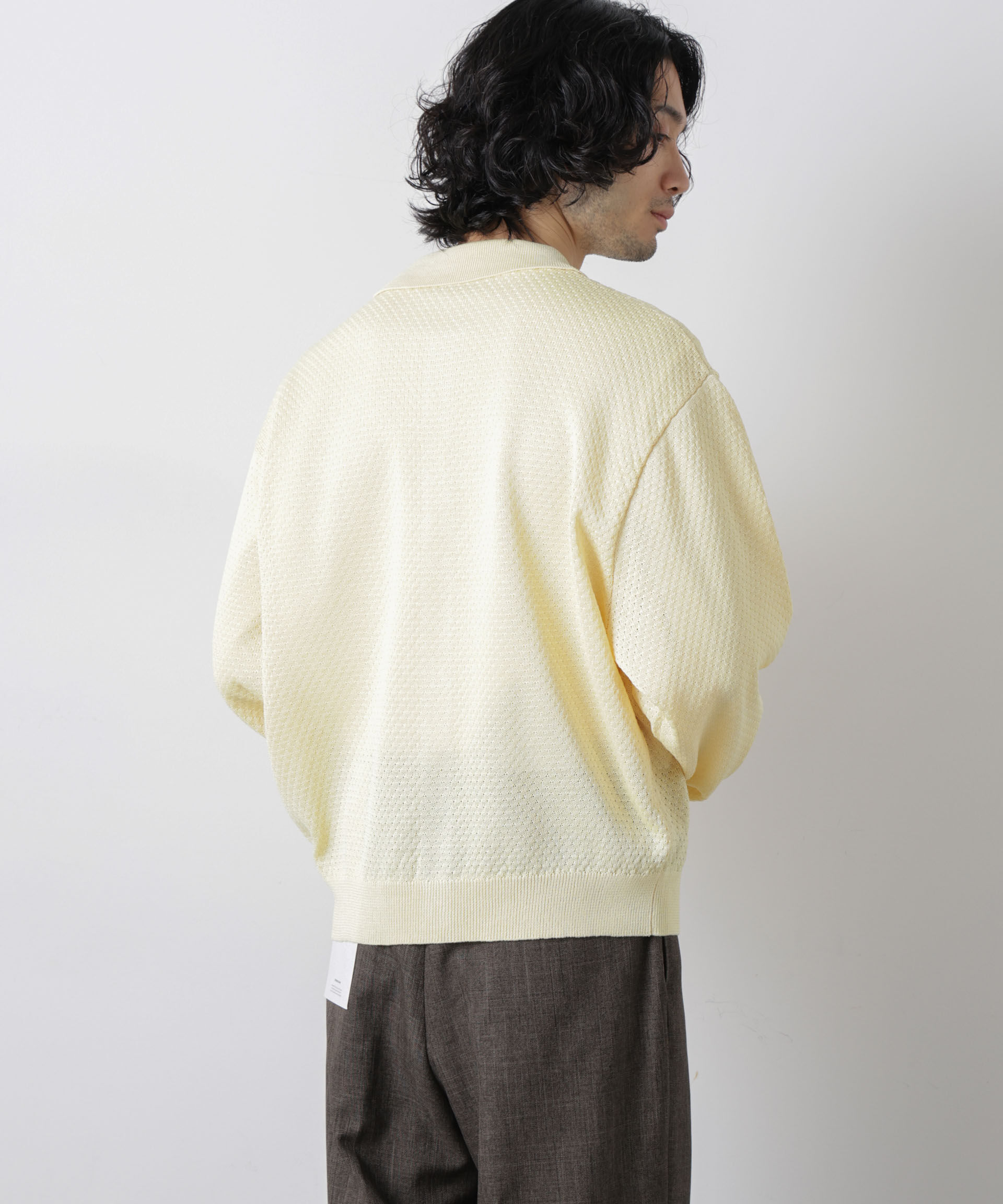 nano･universe「ギマポロカラーニットジャケット」|ニット・セーター|