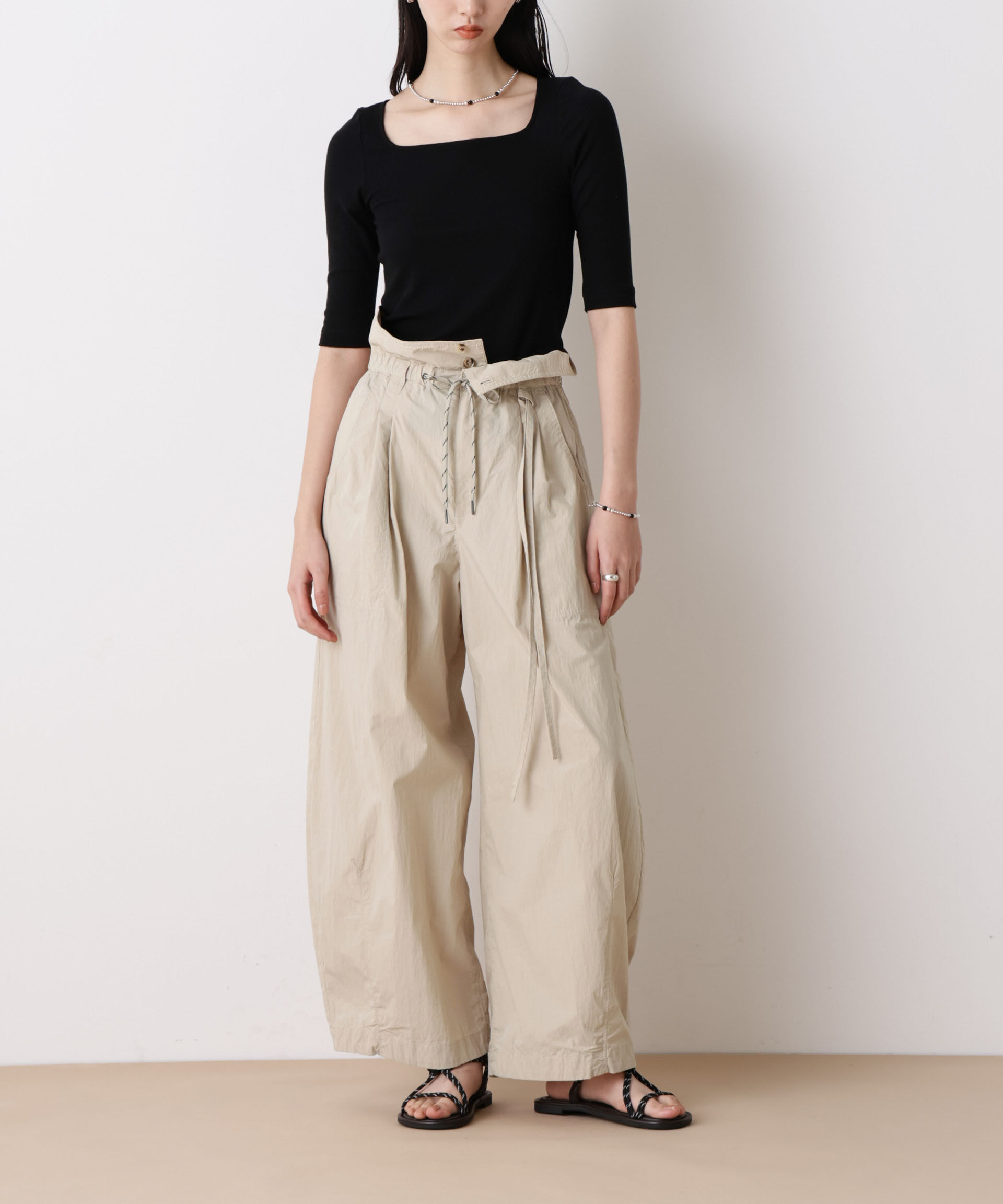 nano･universe「「STEVELOUR」コットンナイロンバルーンパンツ(セットアップ可)」|チノ|エクリュ4
