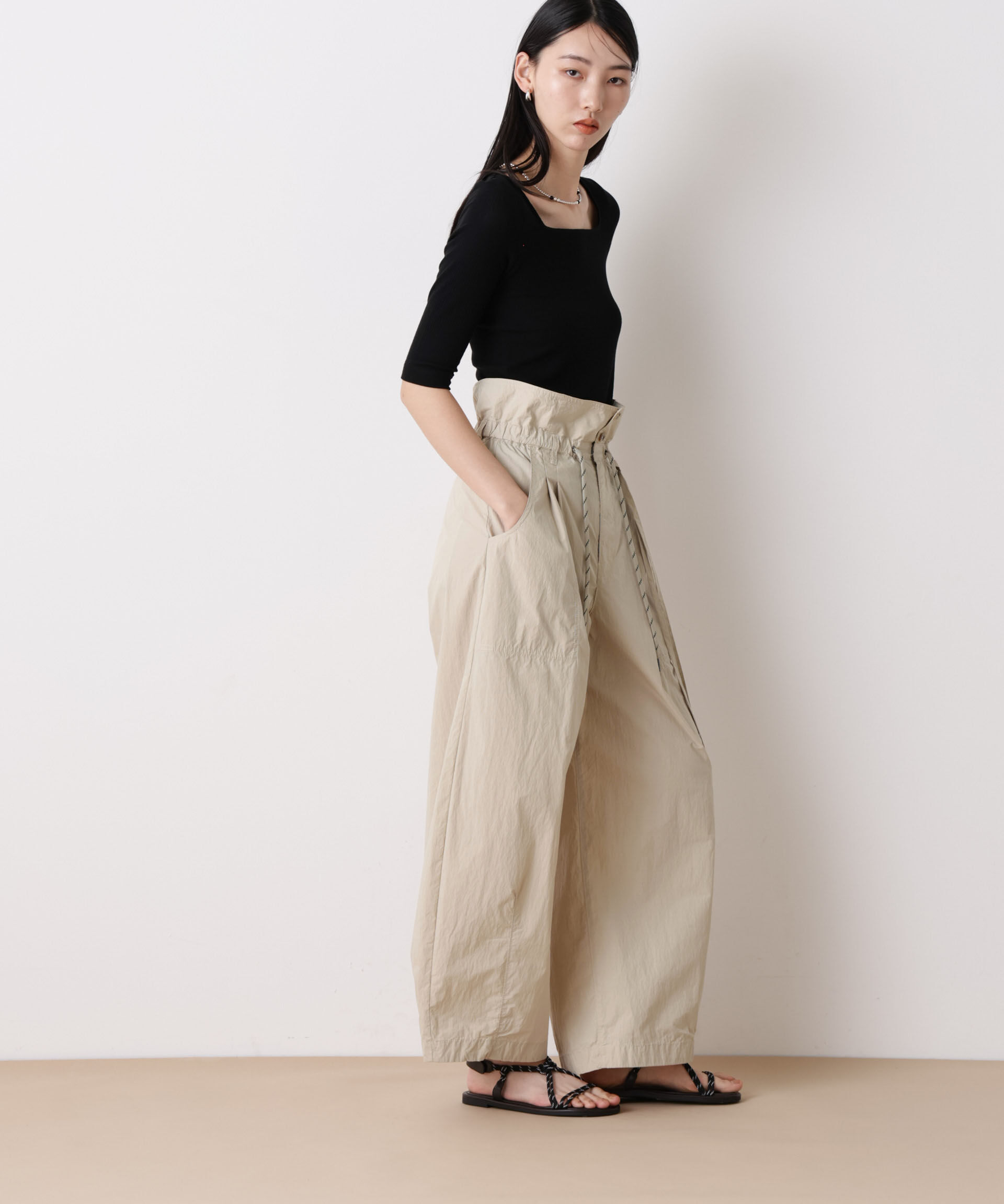 nano･universe「「STEVELOUR」コットンナイロンバルーンパンツ(セットアップ可)」|チノ|