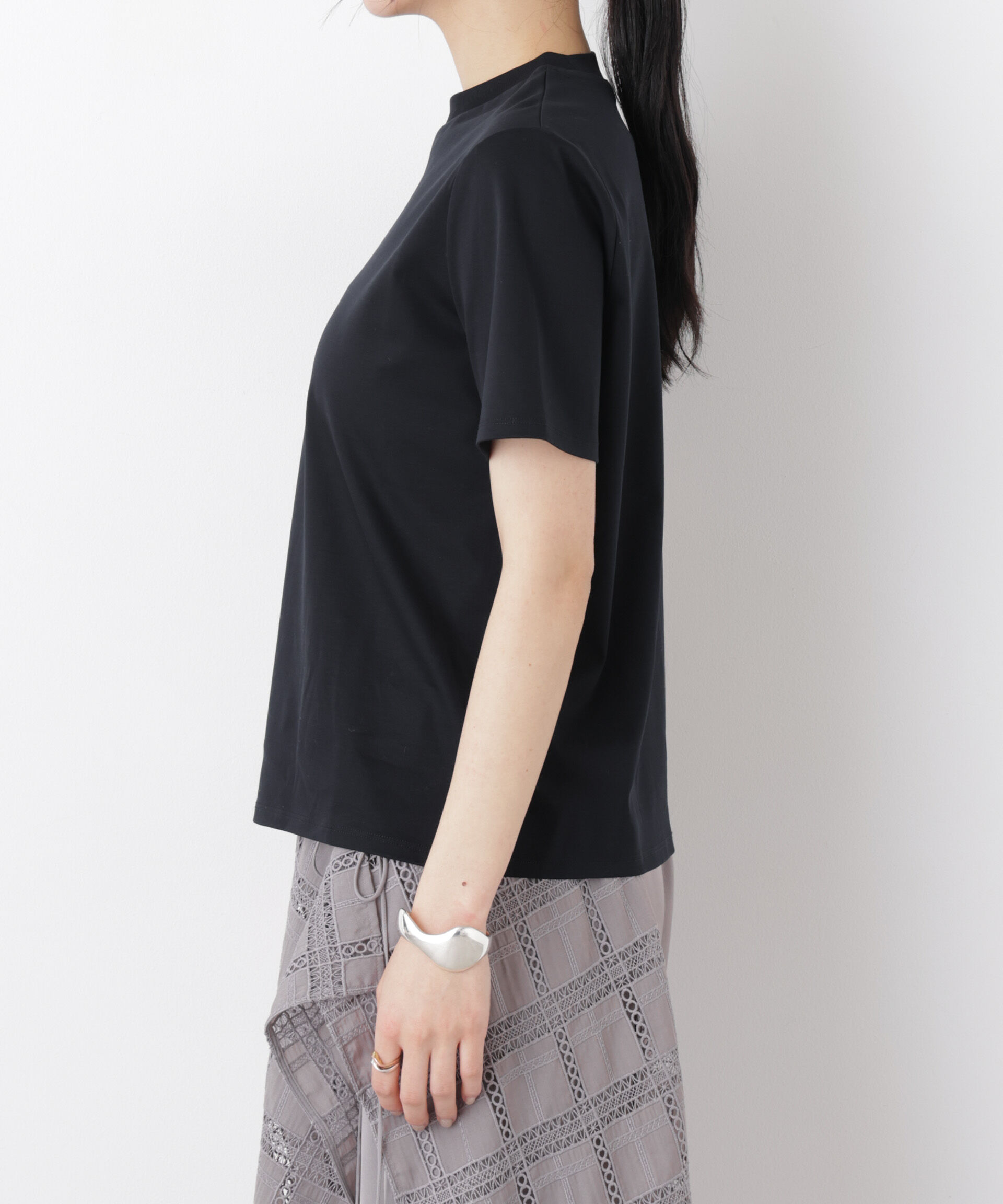 nano･universe「DressT/シルケットスムースモックネックTシャツ」|Tシャツ・カットソー|