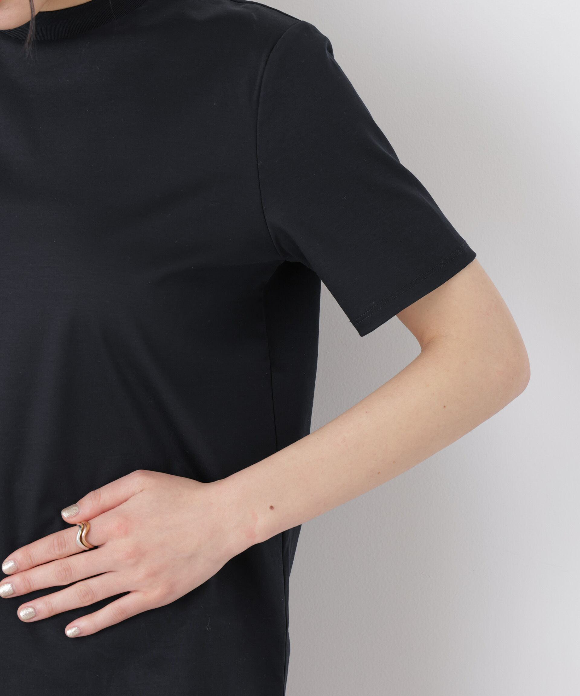 nano･universe「DressT/シルケットスムースモックネックTシャツ」|Tシャツ・カットソー|