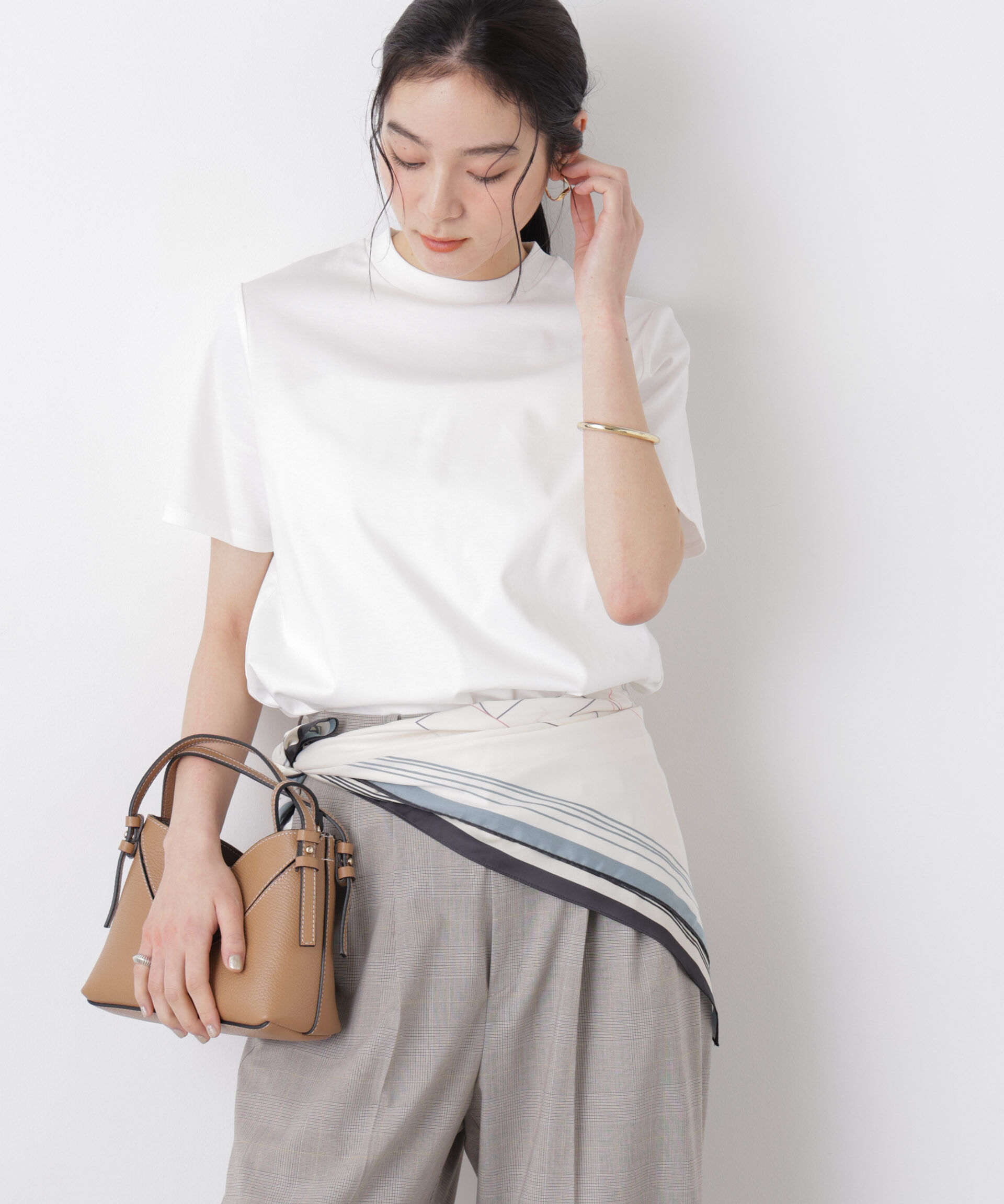 nano･universe「DressT/シルケットスムースモックネックTシャツ」|Tシャツ・カットソー|