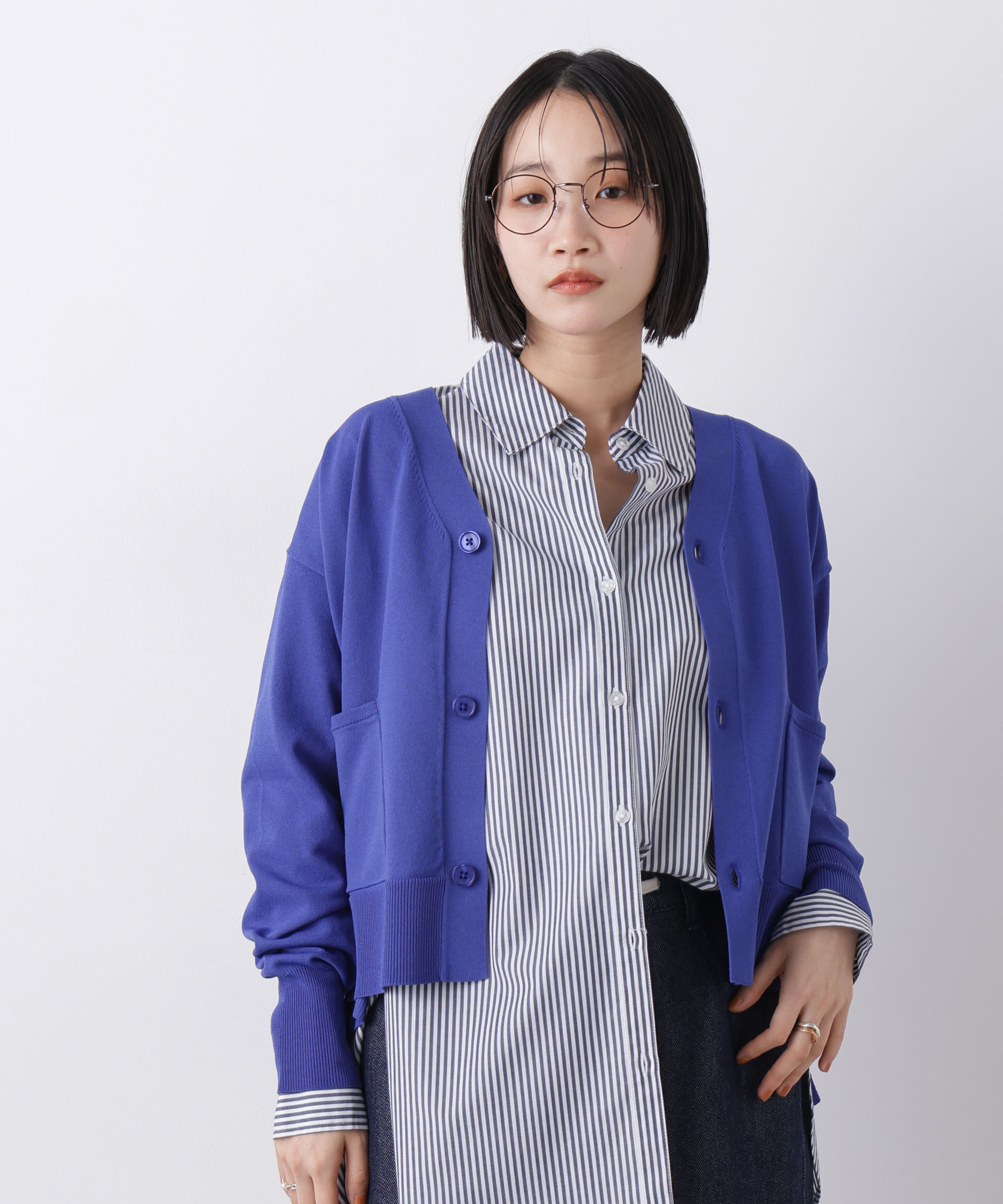 nano･universe「洗濯機洗い可UVカット接触冷感Vネックカーディガン」|ニット・セーター|