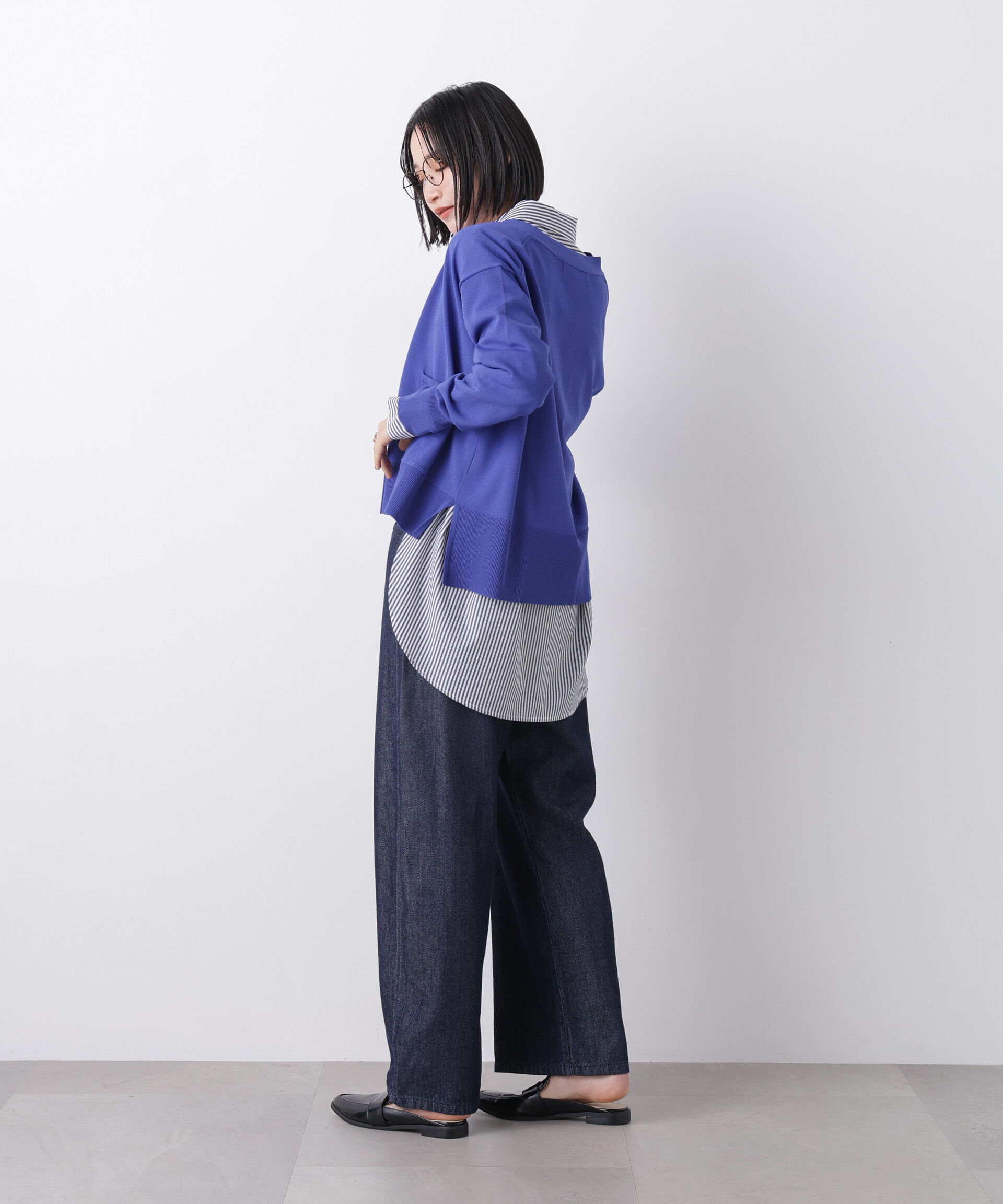 nano･universe「洗濯機洗い可UVカット接触冷感Vネックカーディガン」|ニット・セーター|