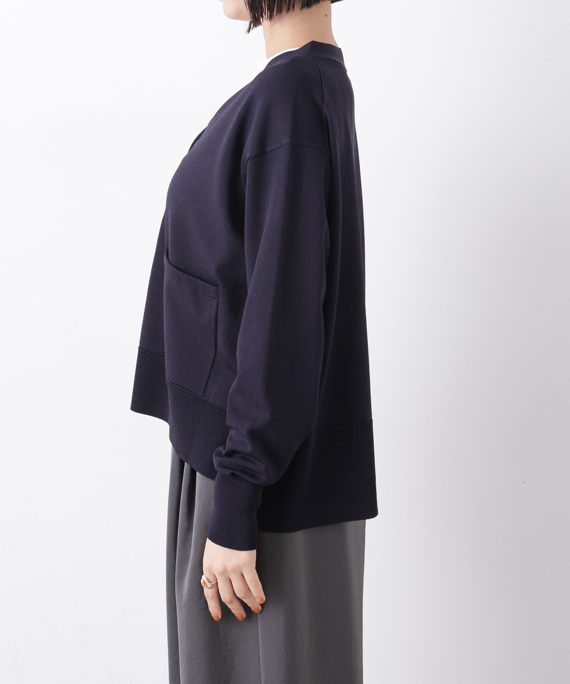 nano･universe「洗濯機洗い可UVカット接触冷感Vネックカーディガン」|ニット・セーター|