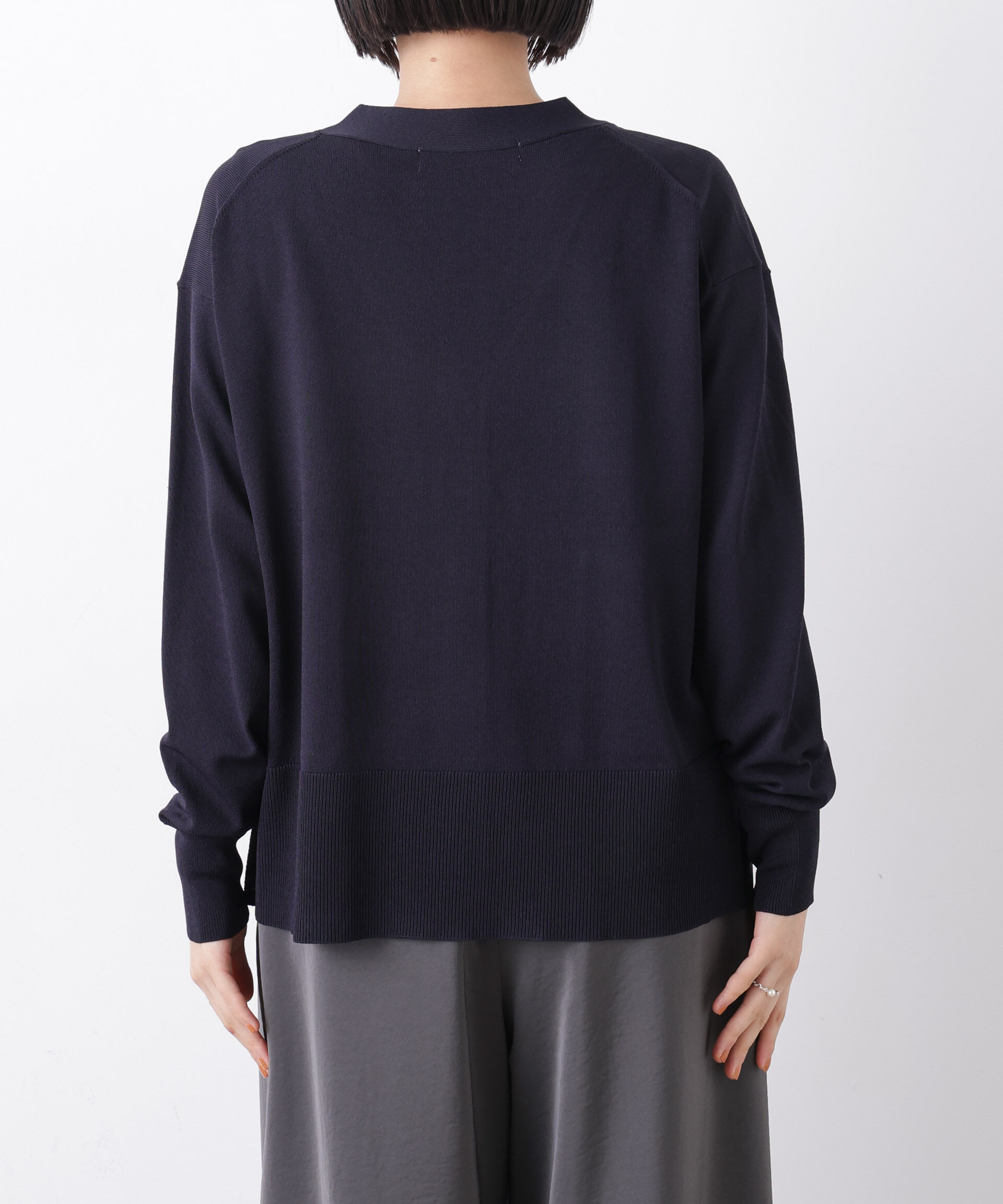 nano･universe「洗濯機洗い可UVカット接触冷感Vネックカーディガン」|ニット・セーター|