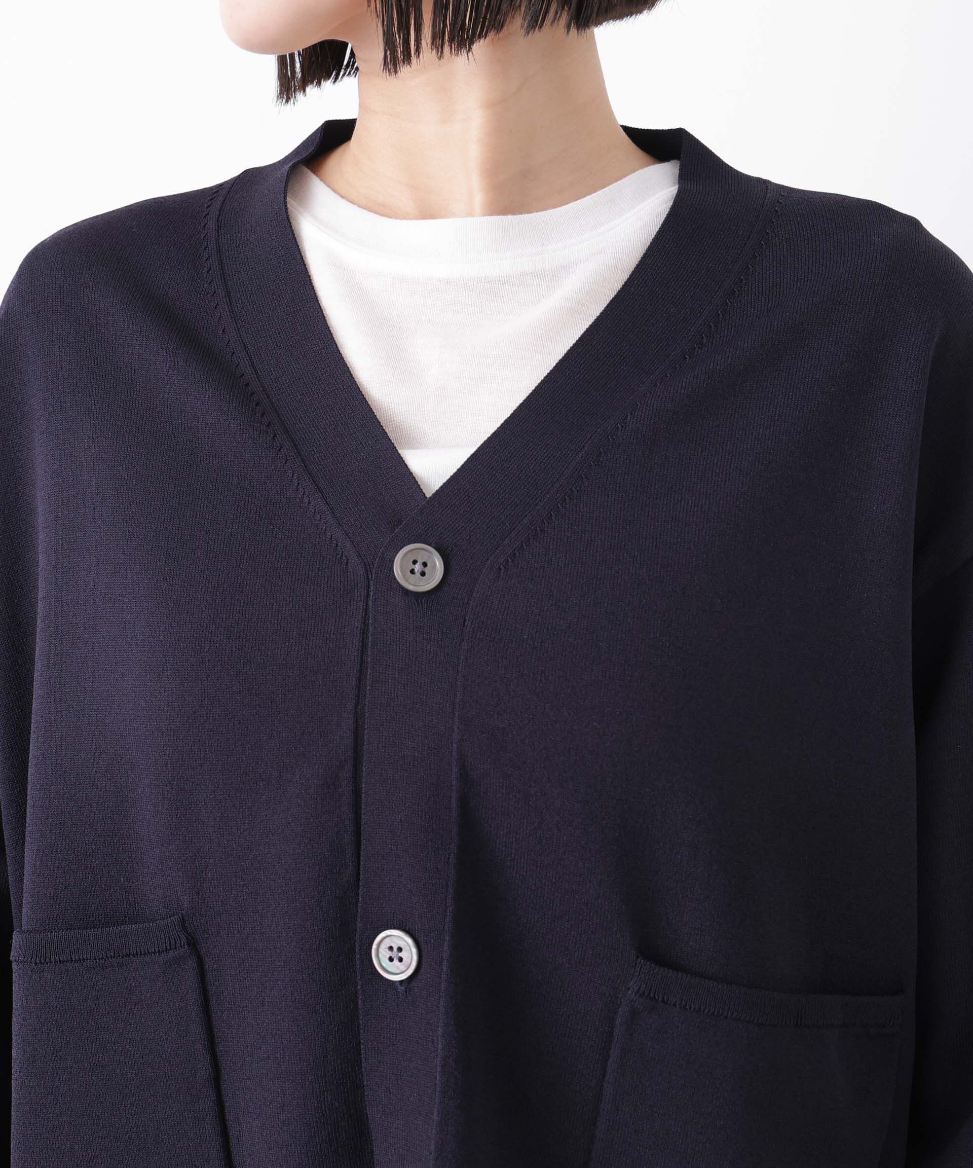 nano･universe「洗濯機洗い可UVカット接触冷感Vネックカーディガン」|ニット・セーター|