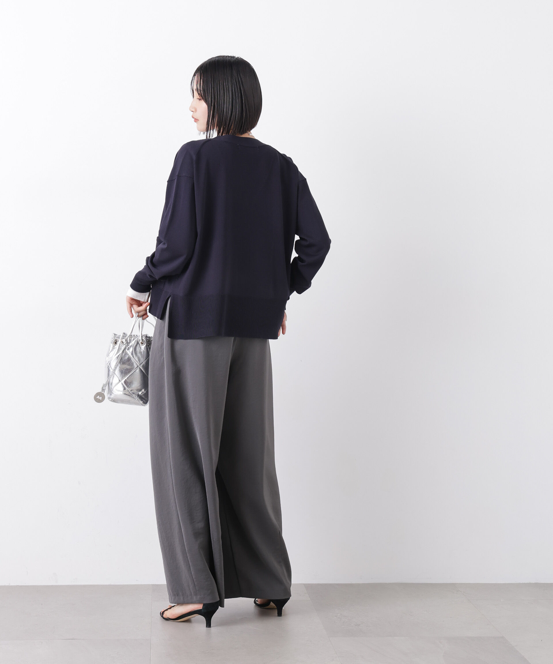 nano･universe「洗濯機洗い可UVカット接触冷感Vネックカーディガン」|ニット・セーター|