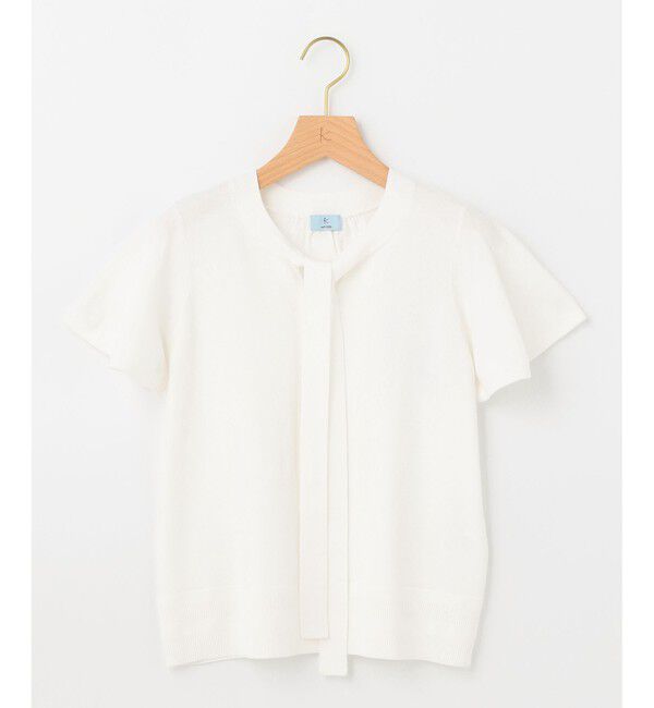 組曲「【洗える・前後着用可】コットンハイゲージボウタイ ニット」|ニット・セーター|