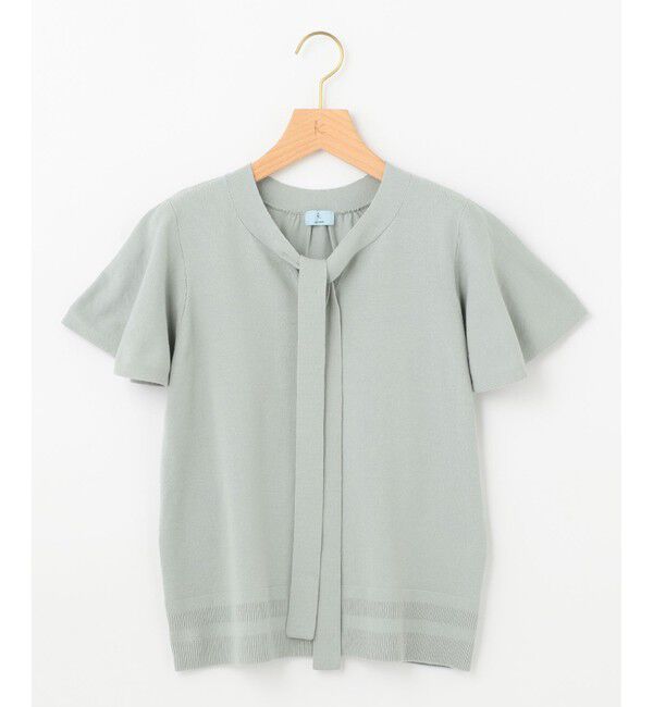 組曲「【洗える・前後着用可】コットンハイゲージボウタイ ニット」|ニット・セーター|