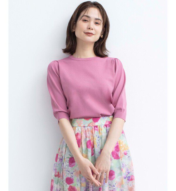 組曲「【UVケア・接触冷感】MINA 6分袖ニットプルオーバー」|ニット・セーター|