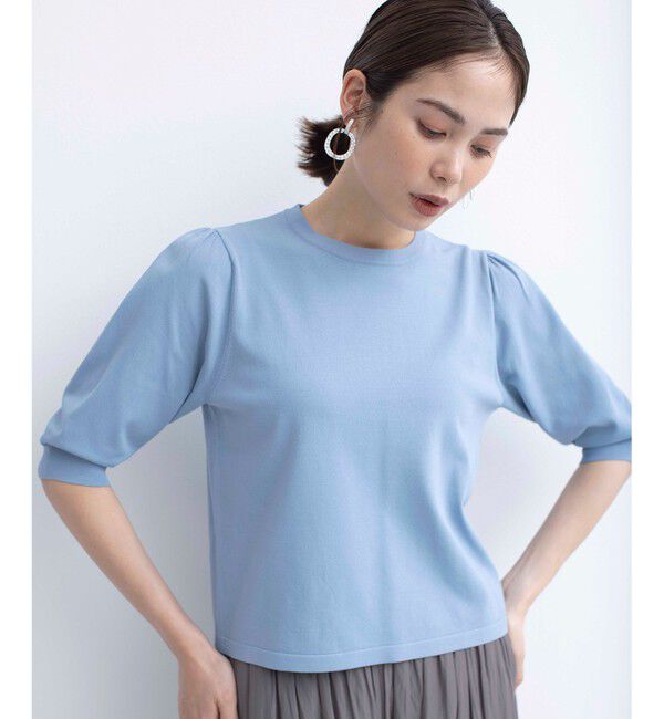 組曲「【UVケア・接触冷感】MINA 6分袖ニットプルオーバー」|ニット・セーター|