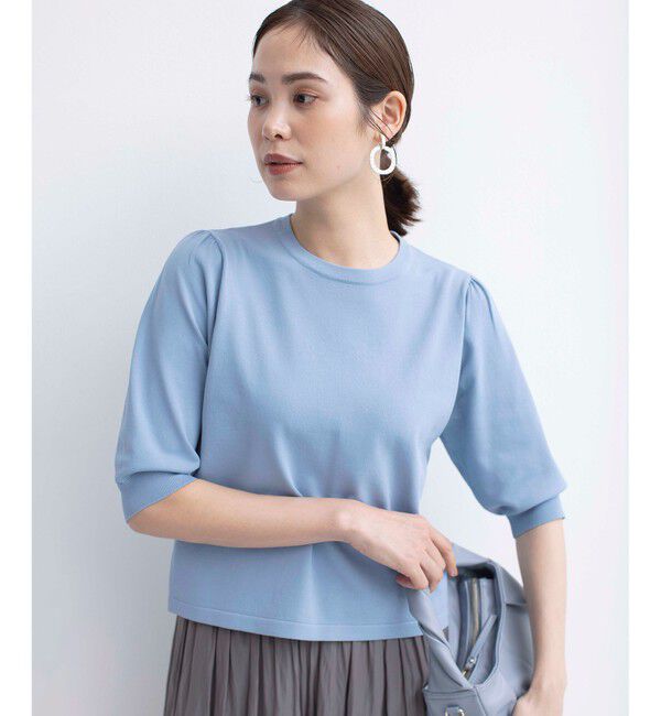 組曲「【UVケア・接触冷感】MINA 6分袖ニットプルオーバー」|ニット・セーター|