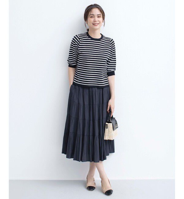 組曲「【UVケア・接触冷感】MINA 6分袖ニットプルオーバー」|ニット・セーター|