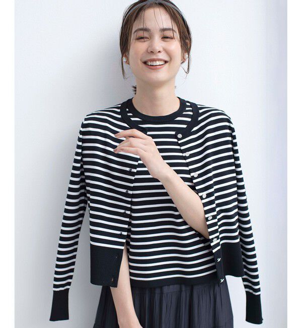 組曲「【UVケア・接触冷感】MINA 6分袖ニットプルオーバー」|ニット・セーター|